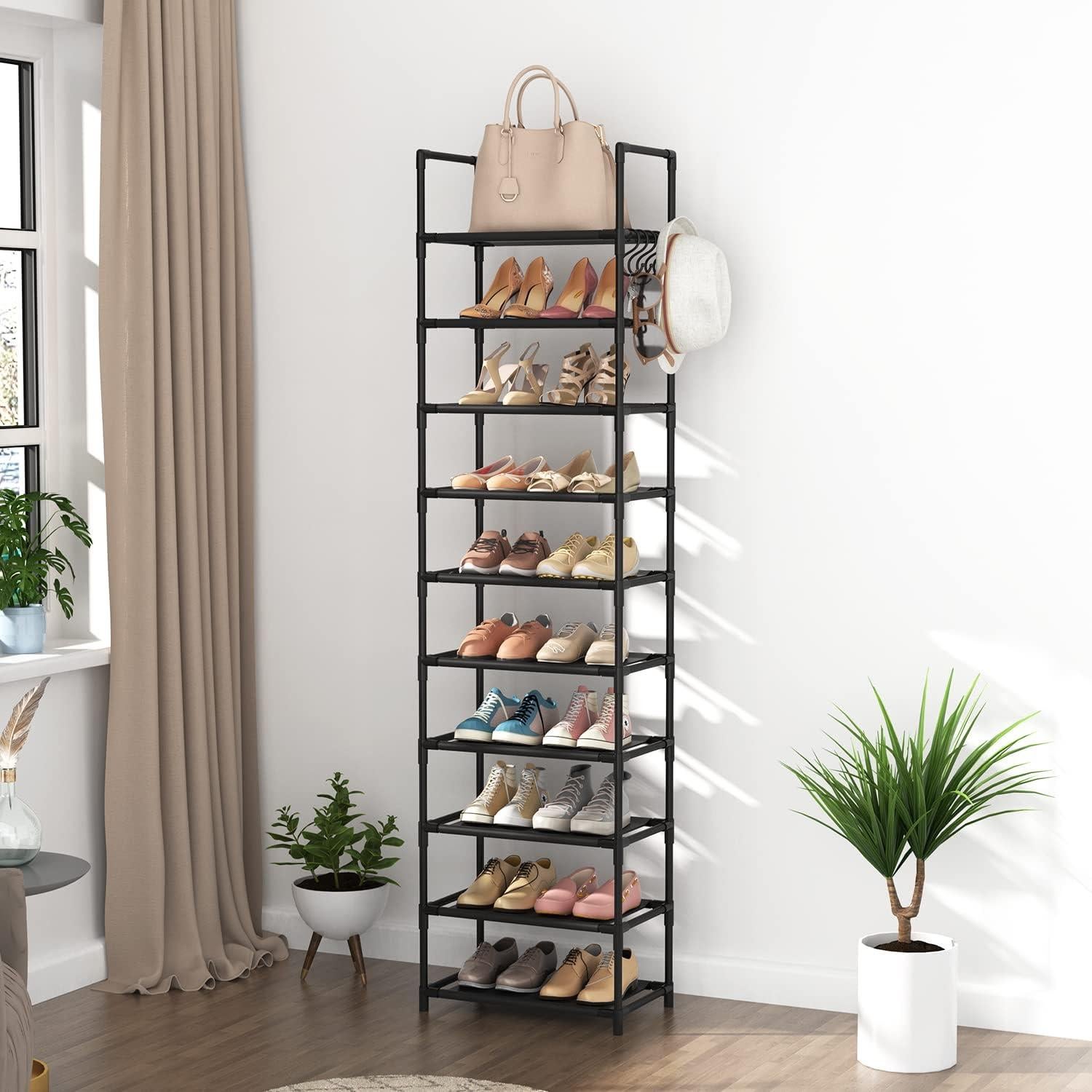 Organizador de Zapatos Alto LANTEFUL 10 Niveles 20-25 Pares Negro