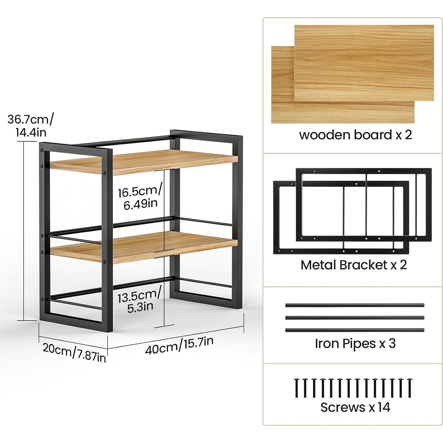 Organizador de Estante de Escritorio ART-GIFTREE Negro 2 Niveles