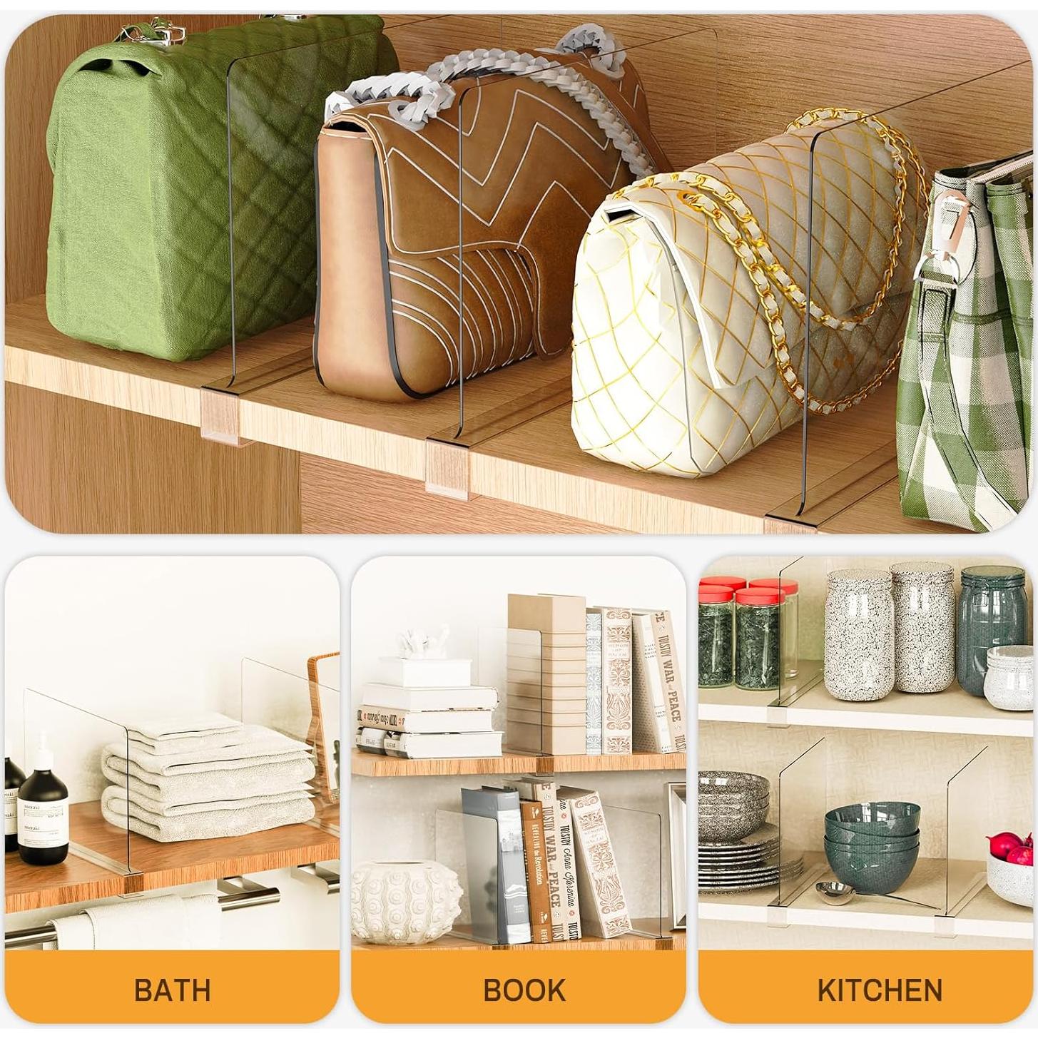 Paquete de 8 Divisores de Estante Acrílico Ginbel 33 cm