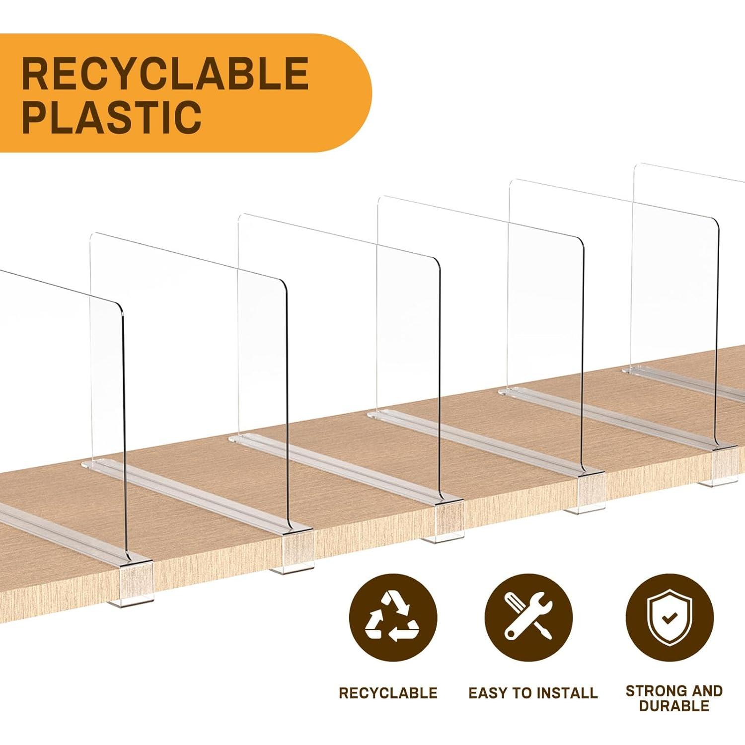 Paquete de 8 Divisores de Estante Acrílico Ginbel 33 cm
