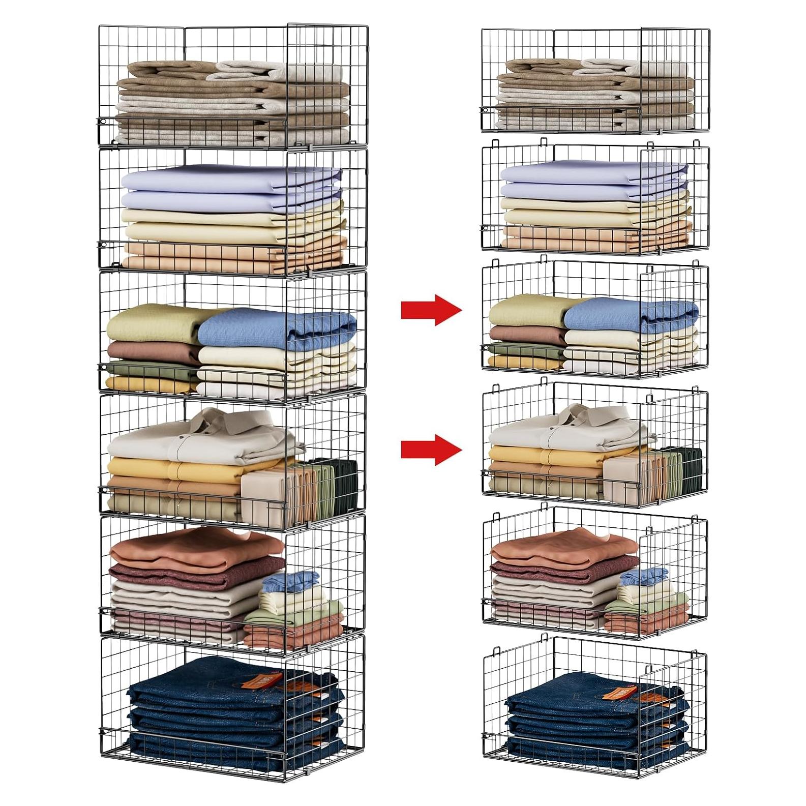 Organizador de Closet Yociyoga 6 Niveles Plegable Metal 6,35 kg
