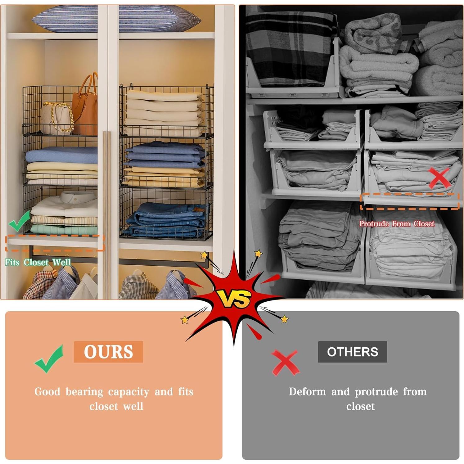 Organizador de Closet Yociyoga 6 Niveles Plegable Metal 6,35 kg