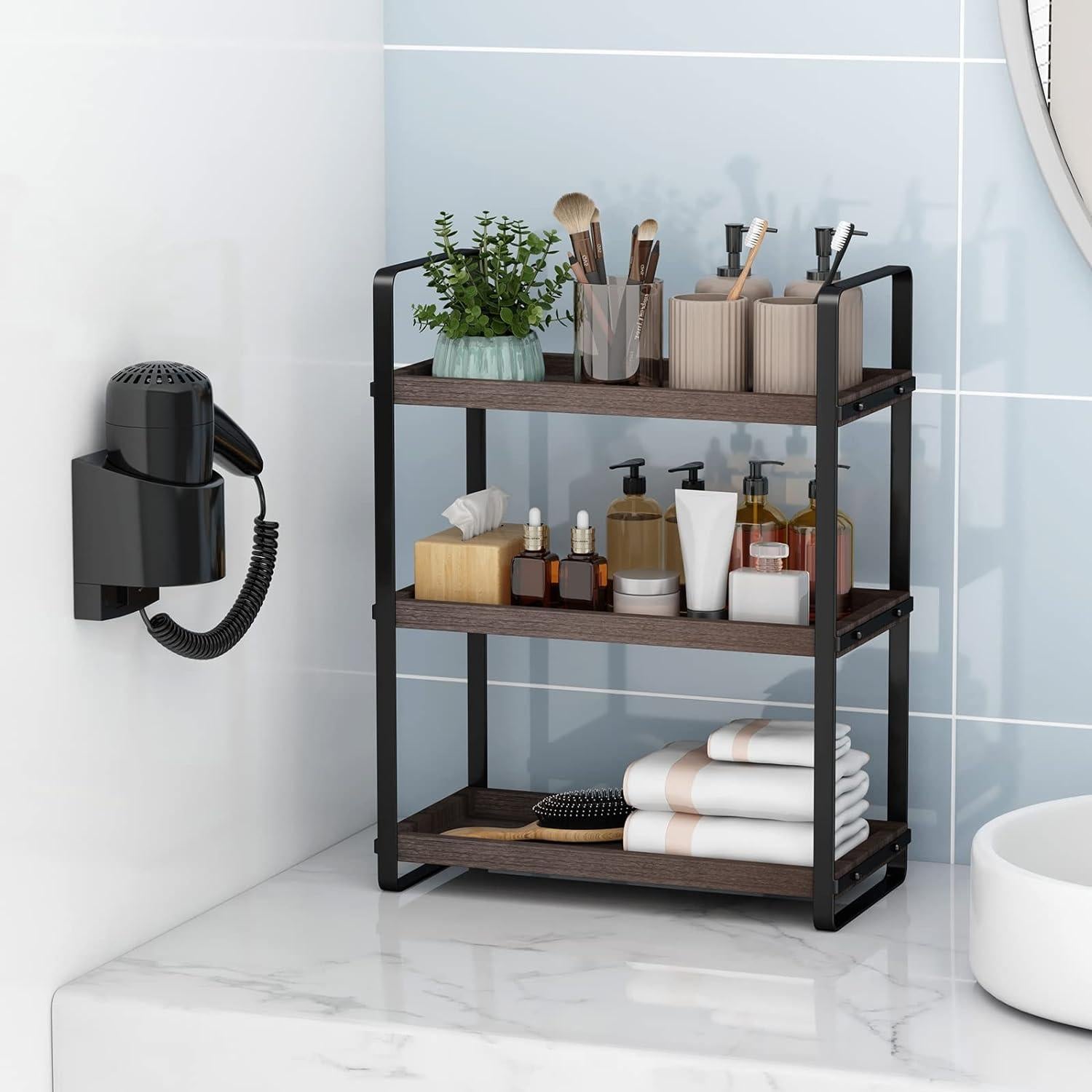 Organizador de Baño HNRLOY M-11 Marrón 3 Niveles