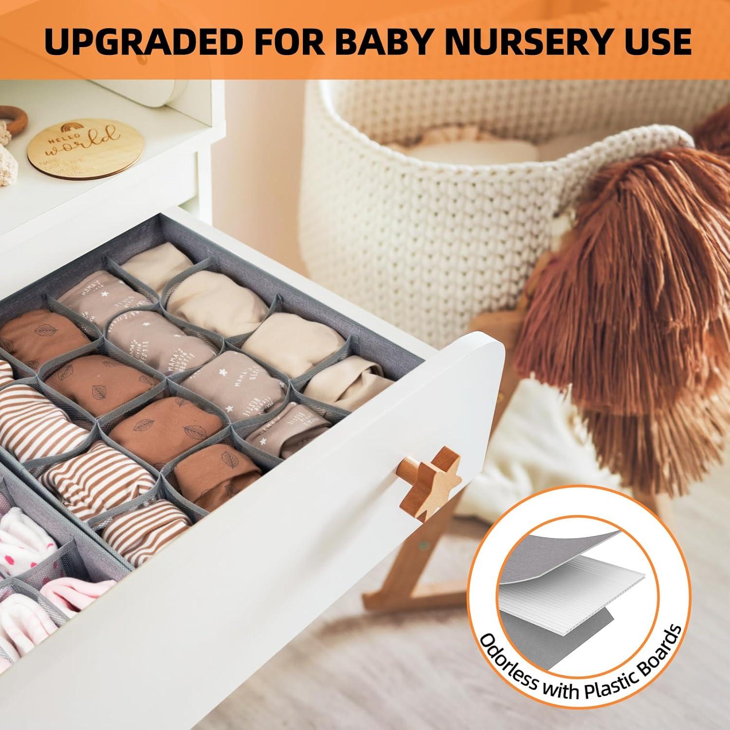 Organizador de Calcetines y Ropa Interior Criusia 3 Pack 64 Celdas