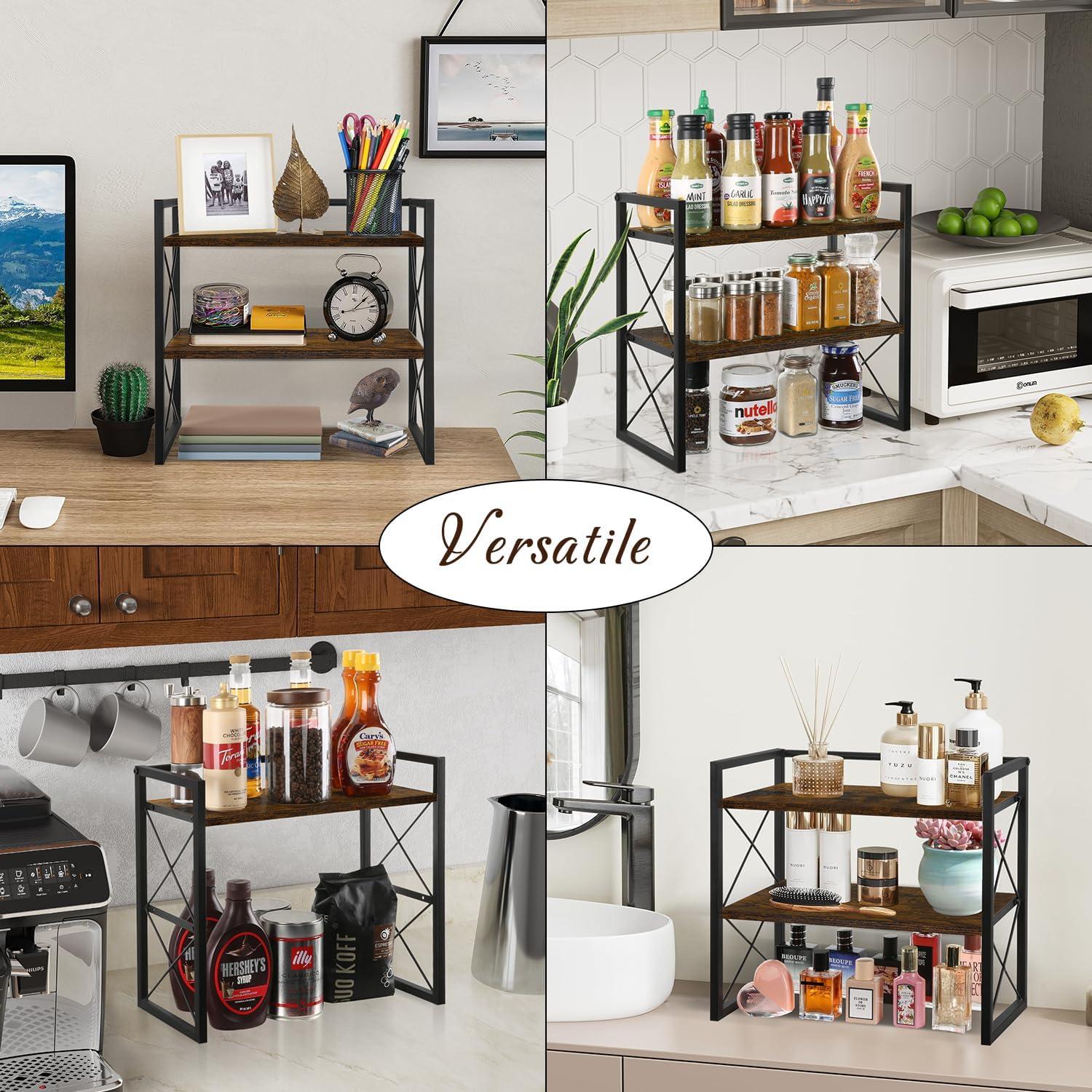 Organizador de Estante de Escritorio YINMIT 2 Niveles Madera