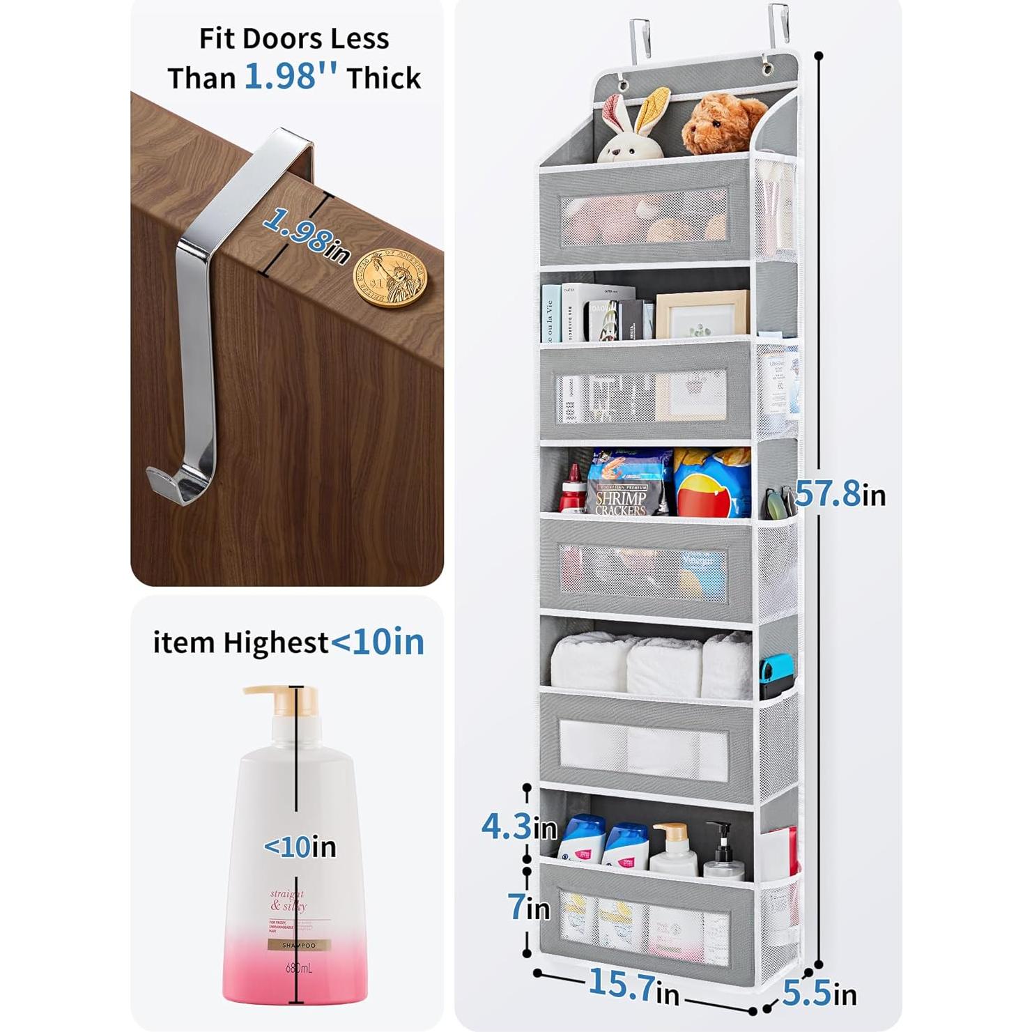 Organizador Colgante JARLINK 2 Paquete 5 Estantes Gris