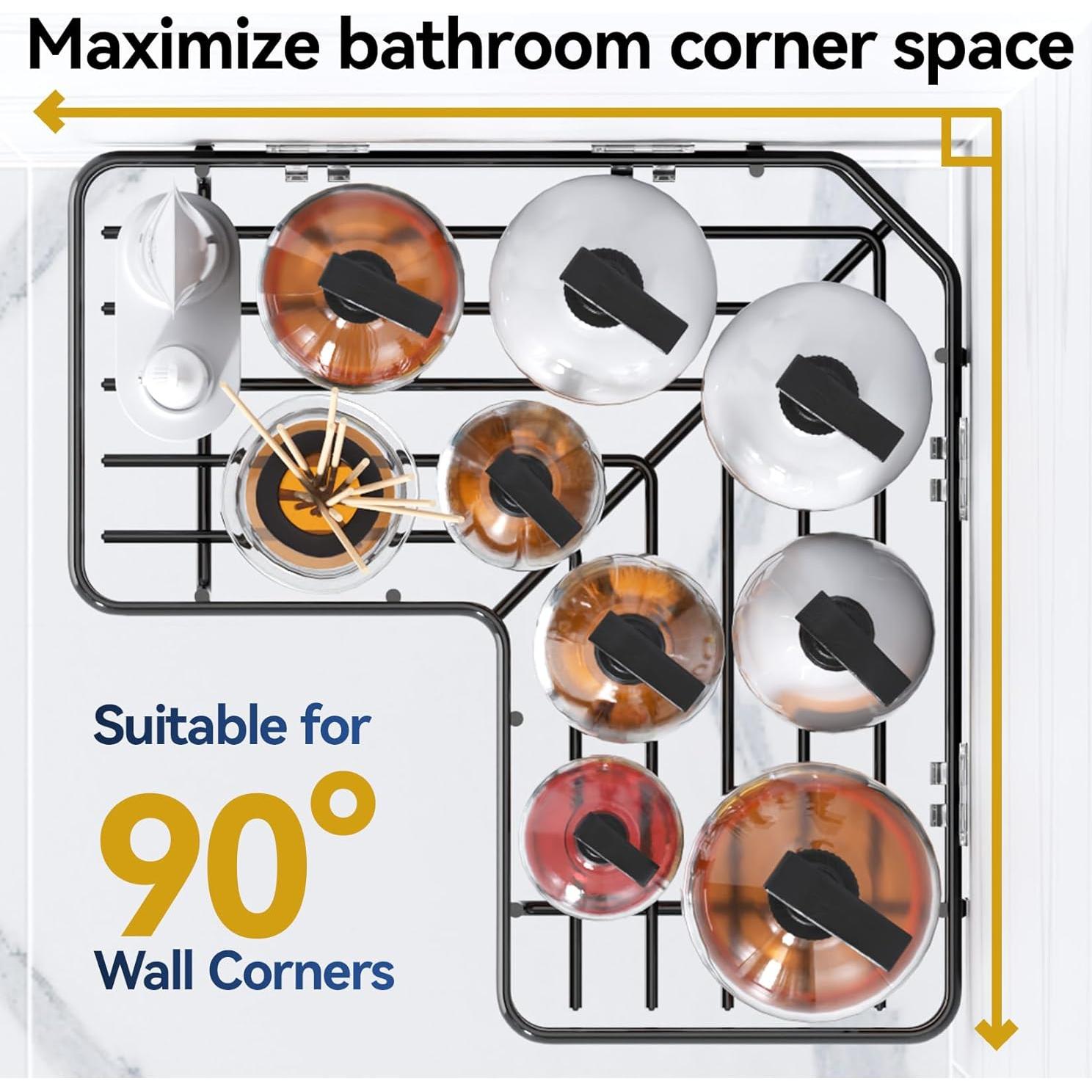 Organizador de Ducha Esquinero YASONIC 3 Estantes Negro