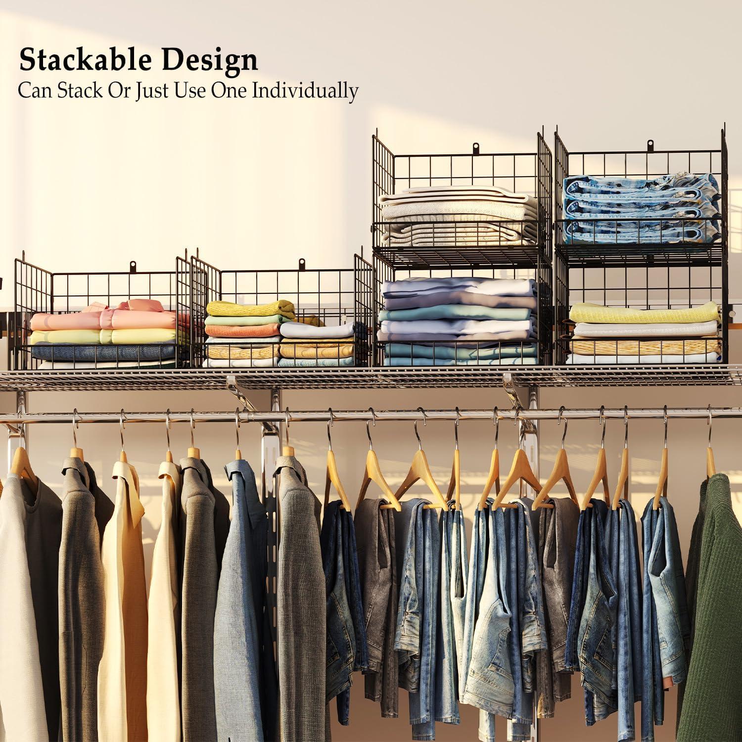 Organizador de Closet Cidaziya 4 Niveles Plegable Negro