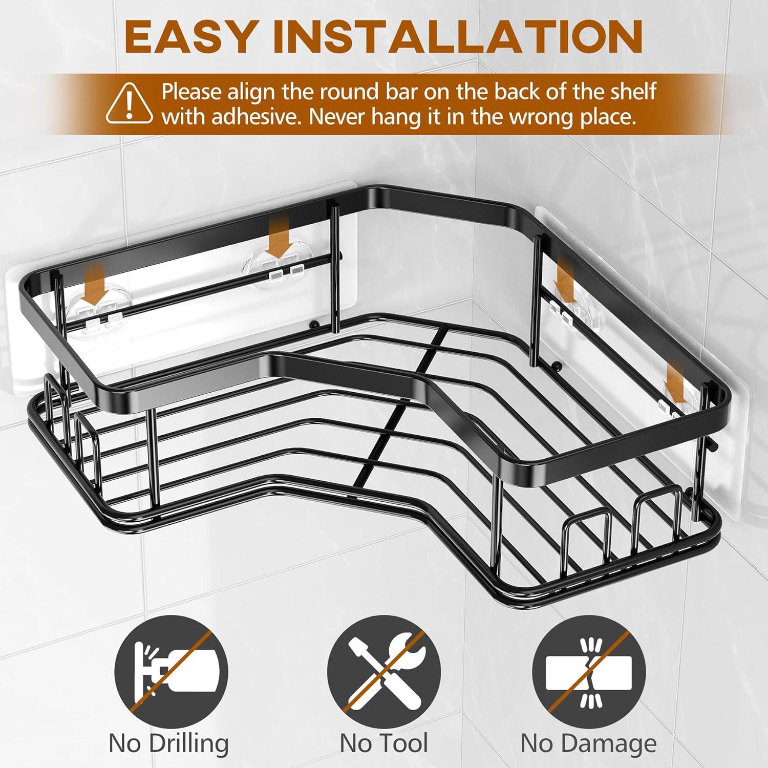 Organizador de Ducha MAXIFFE, 3 Estantes Esquina Acero Inoxidable
