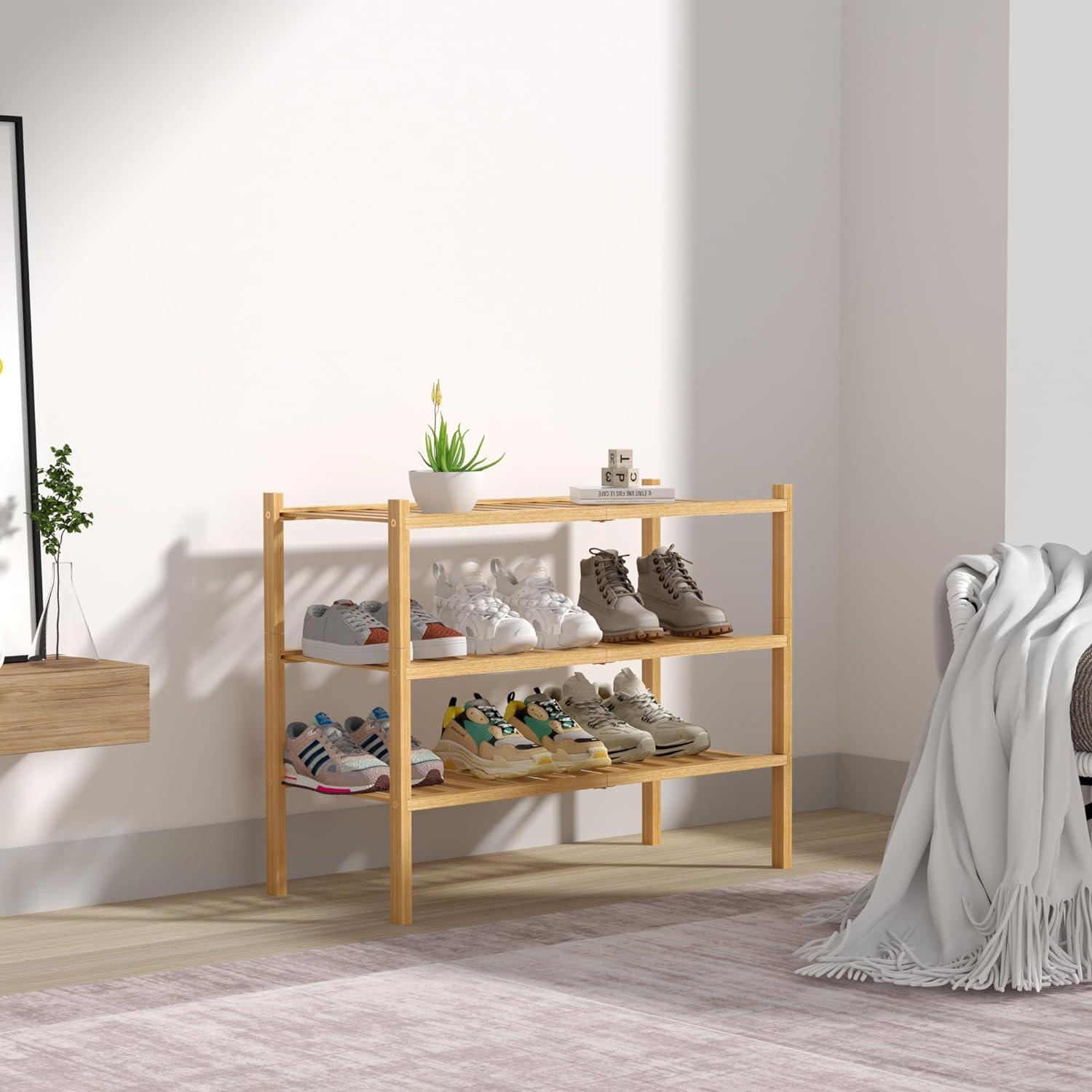 Estante para zapatos 3 niveles ROMGUAR CRAFT bambú natural