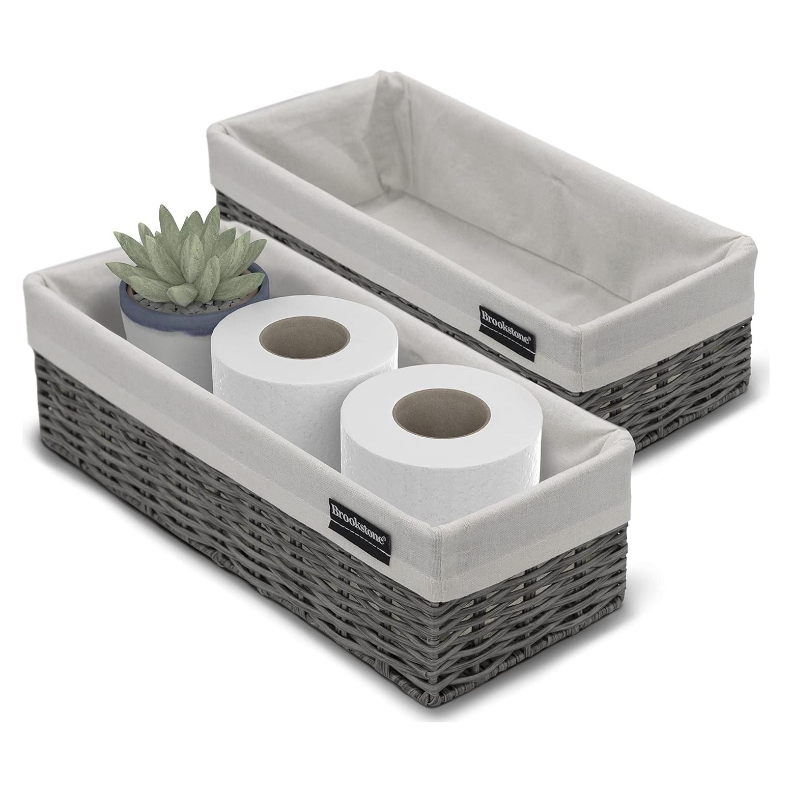 Set de 2 Cestas de Almacenamiento Tejidas Brookstone 36x10 cm