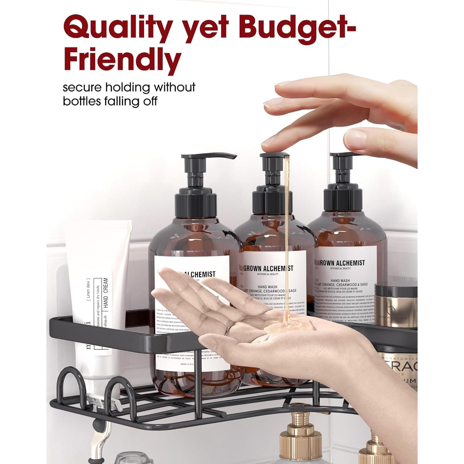 Caddy de Ducha Esquinero Sakugi 2 Piezas Acero Inoxidable Negro