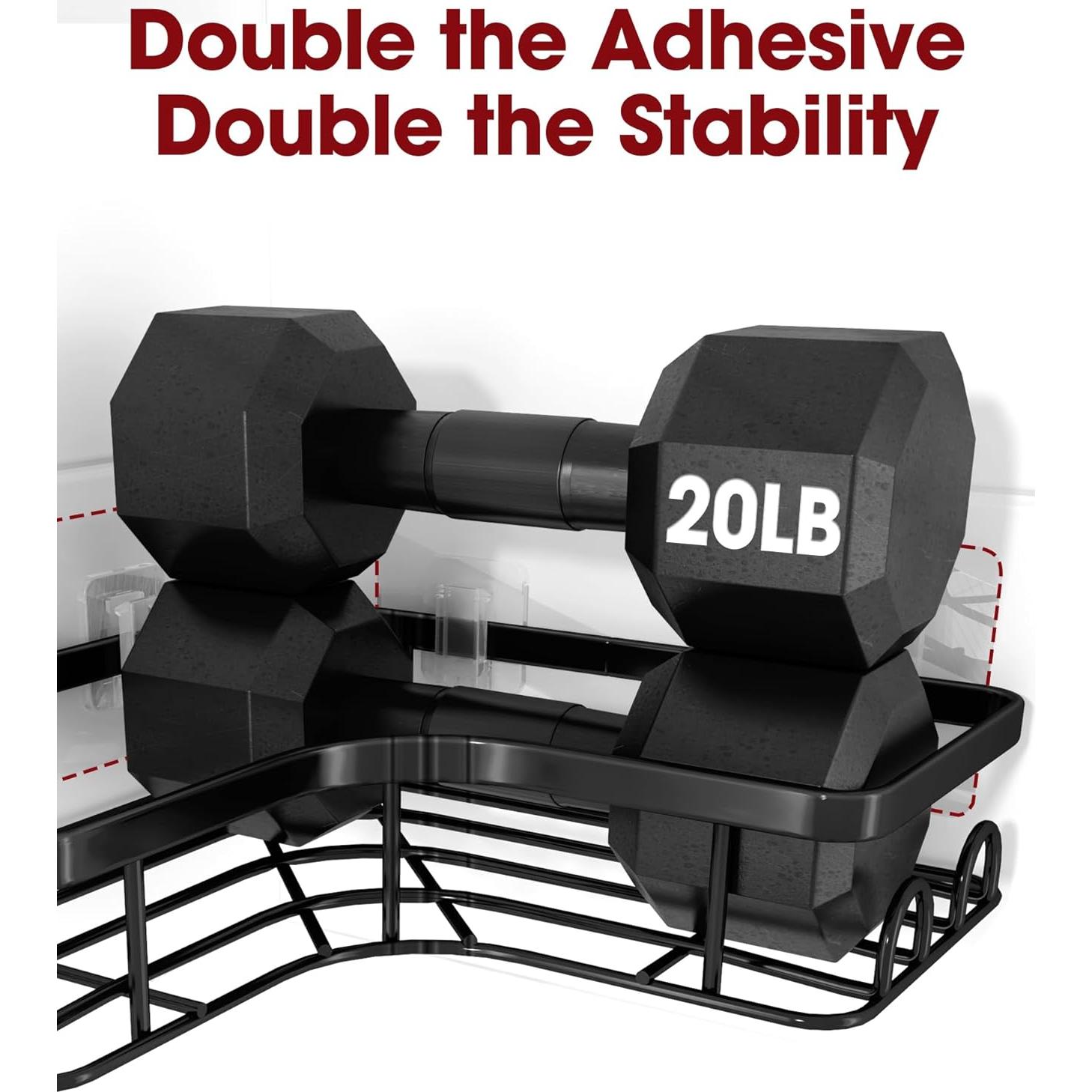 Caddy de Ducha Esquinero Sakugi 2 Piezas Acero Inoxidable Negro