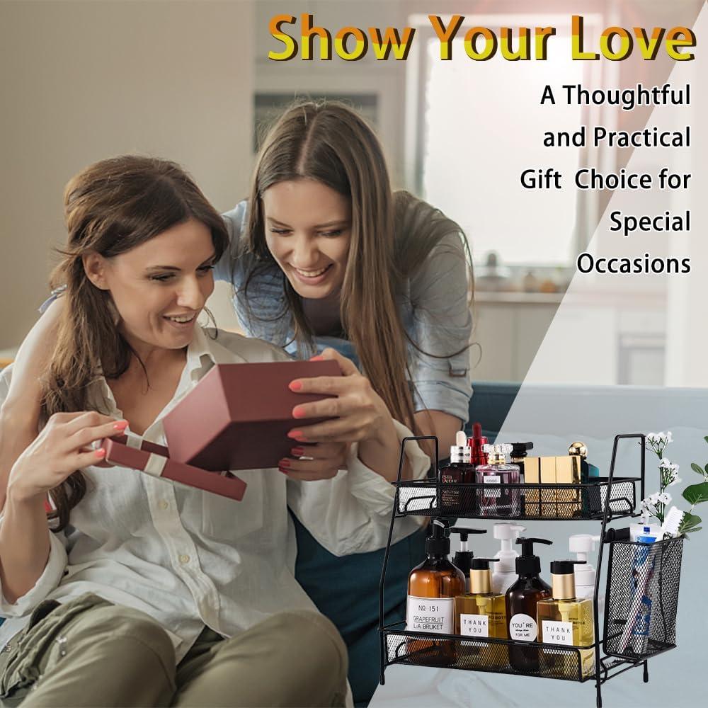 Organizador de Encimera LEMIKKLE Negro 2 Niveles 34 cm