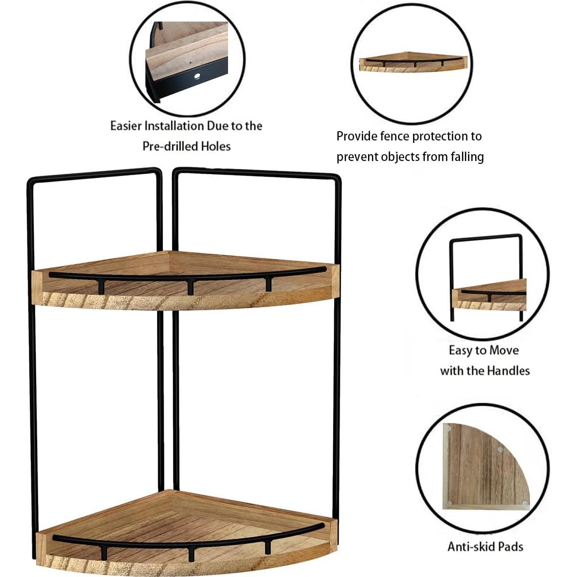 Estante de esquina 2 niveles Dorhors para baño y cocina