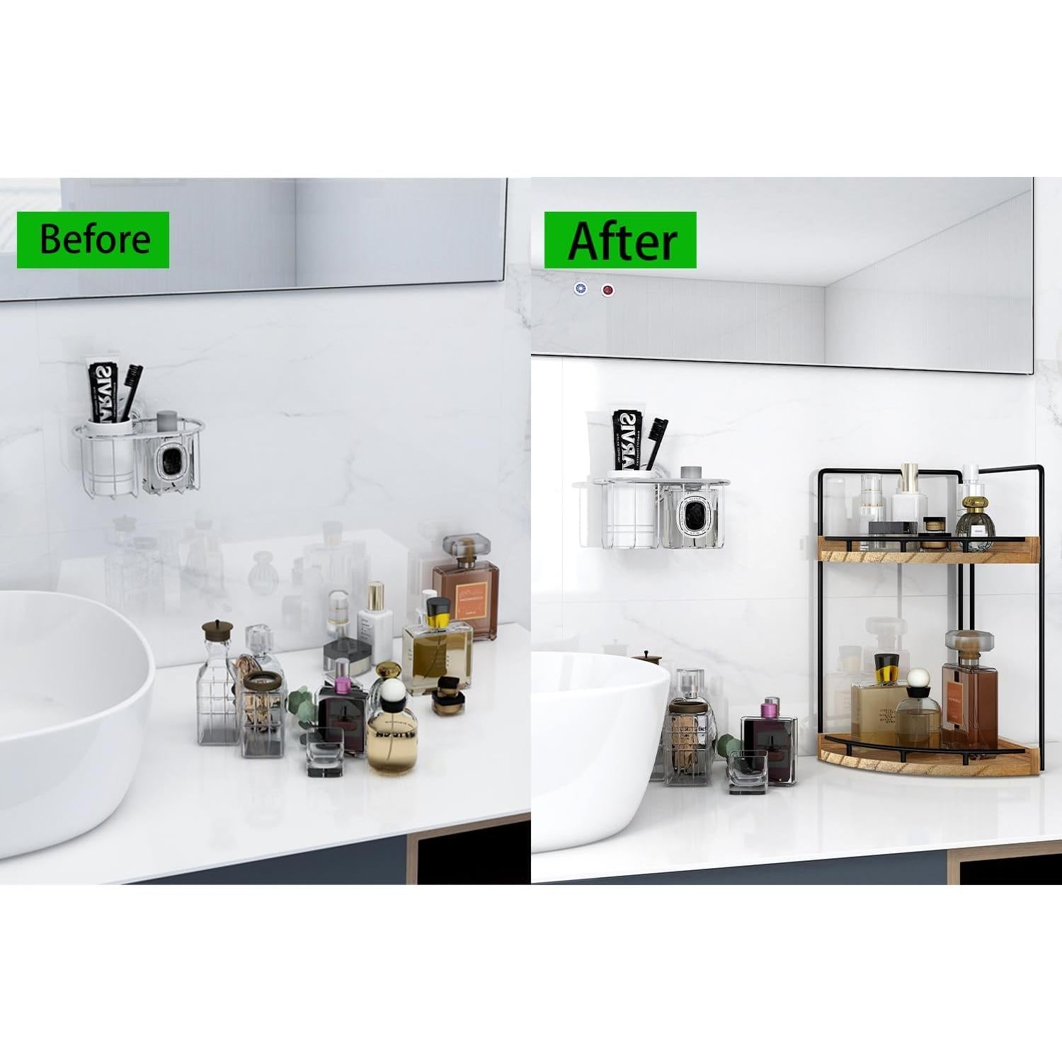 Estante de esquina 2 niveles Dorhors para baño y cocina