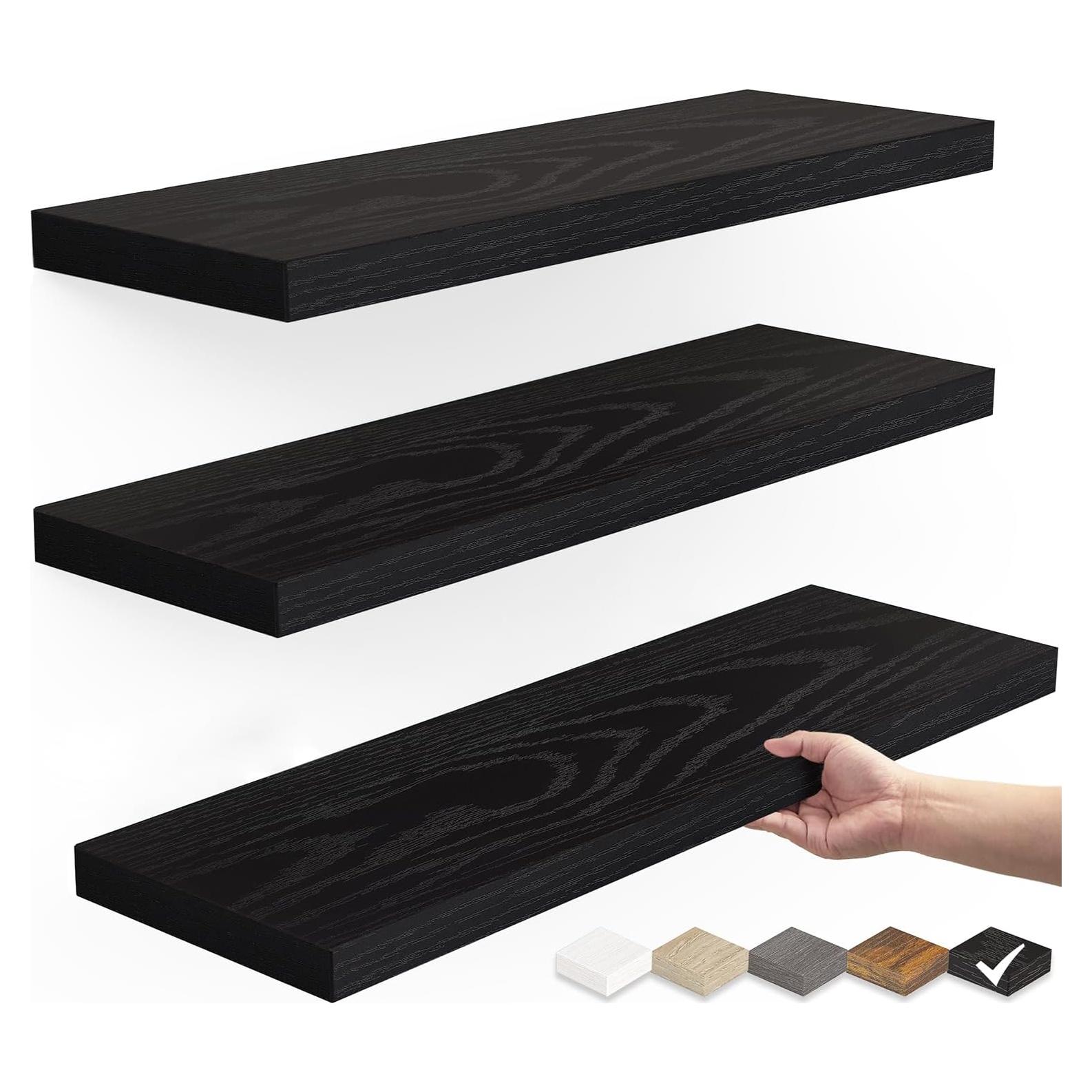 Estantes Flotantes BAYKA de Madera Rústica 3 Piezas 40,6 cm