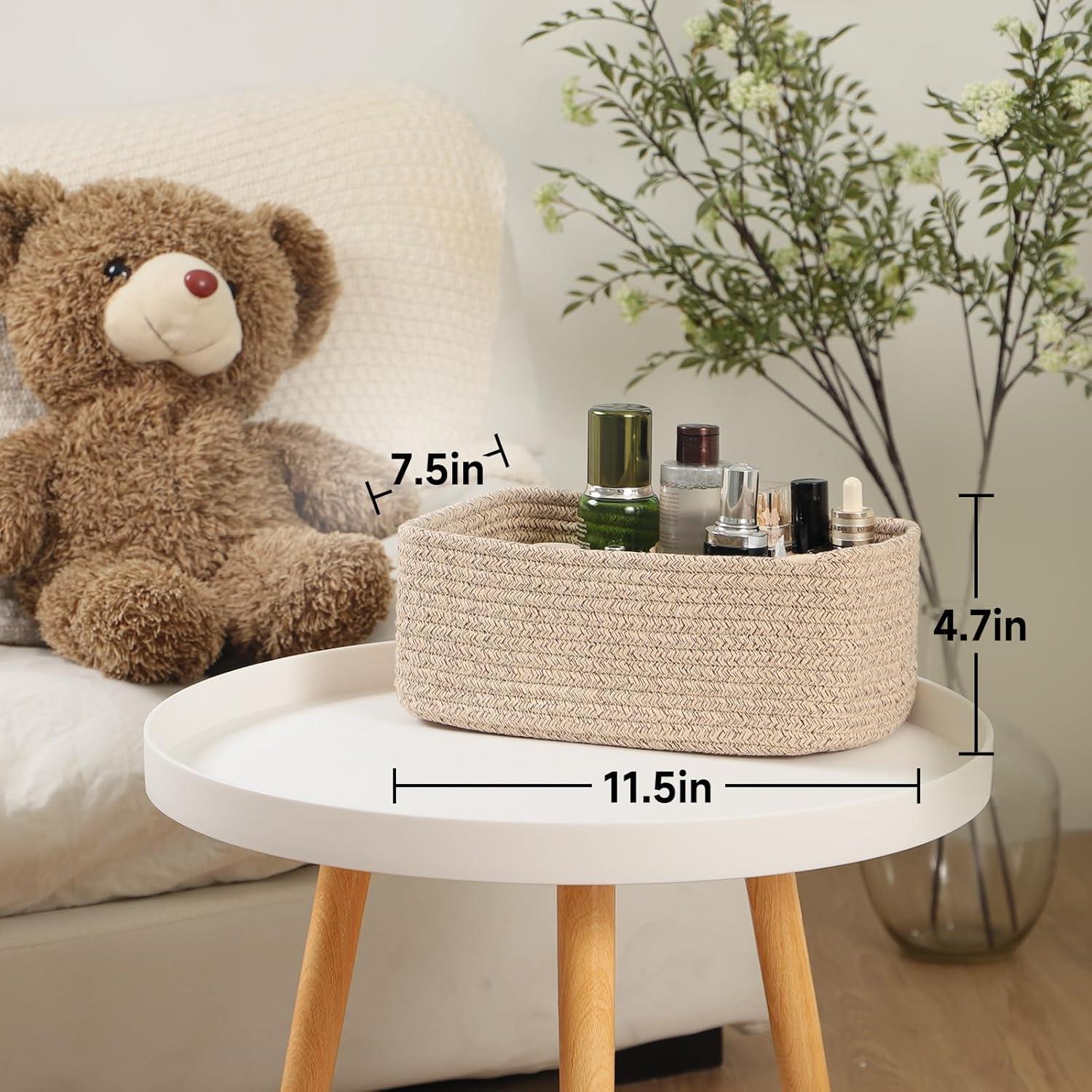 Cestas de Almacenamiento MiniArk 3 Piezas Algodón 29x19x12 cm