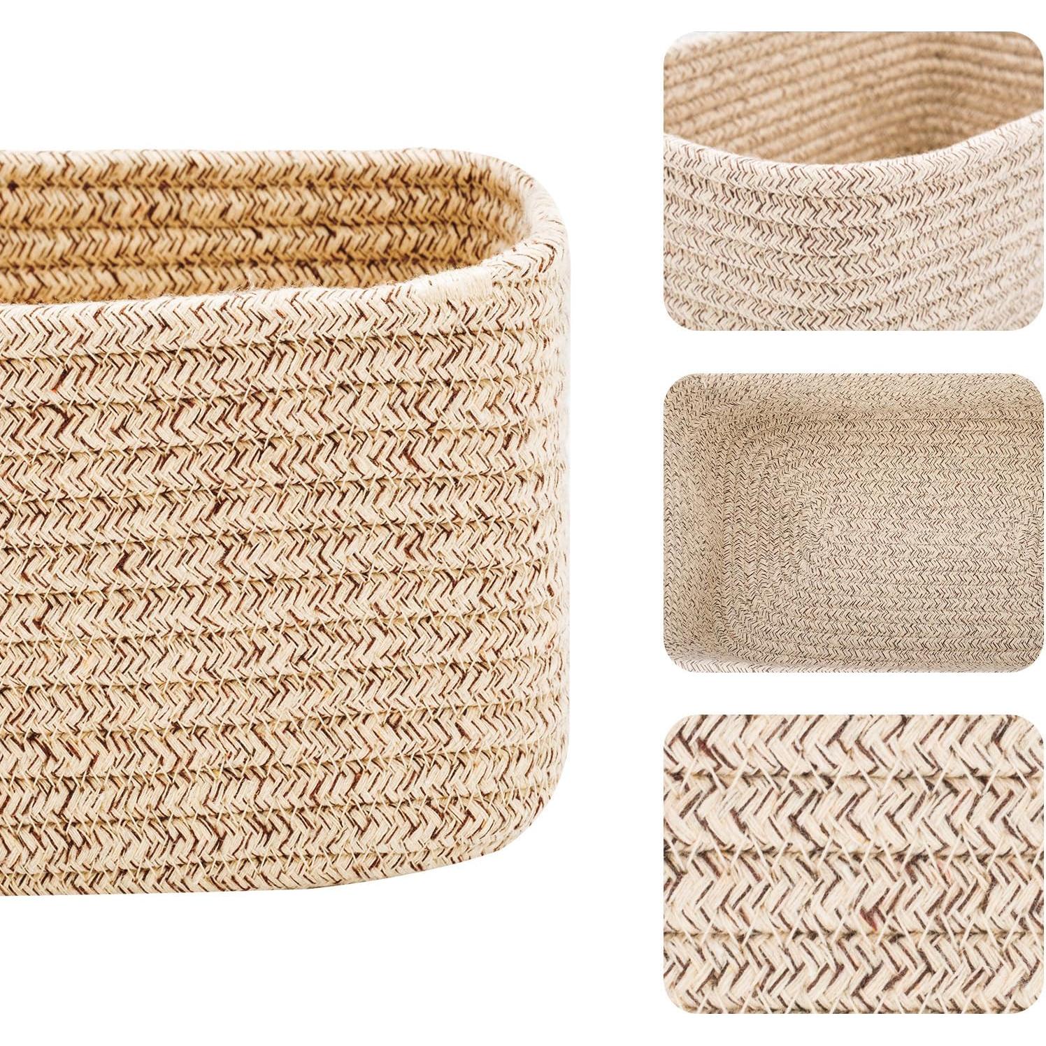 Cestas de Almacenamiento MiniArk 3 Piezas Algodón 29x19x12 cm