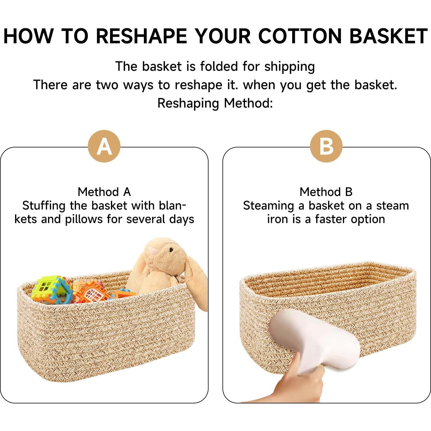 Cestas de Almacenamiento MiniArk 3 Piezas Algodón 29x19x12 cm