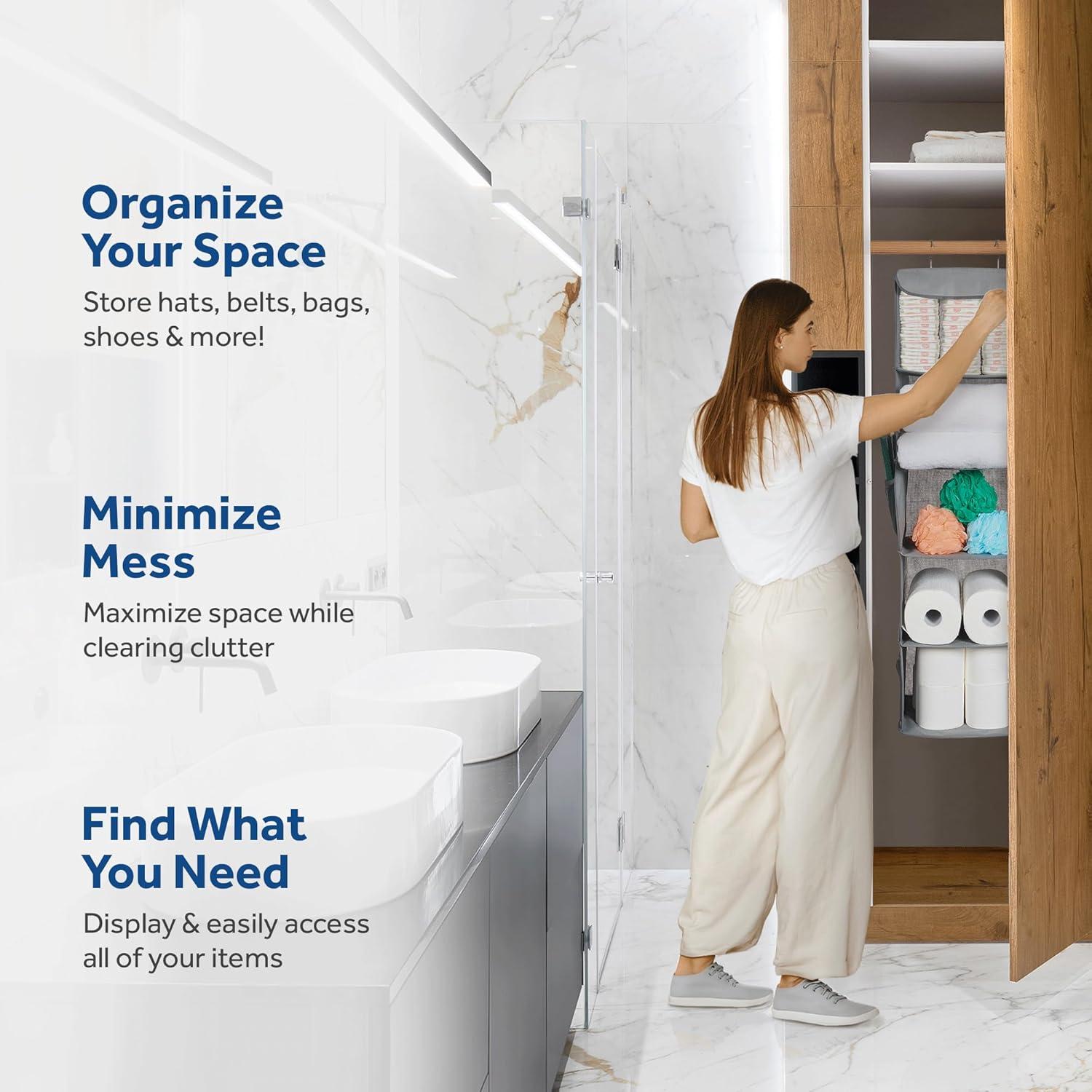 Organizador de Closet Colgante ZOBER 5 Estantes Gris