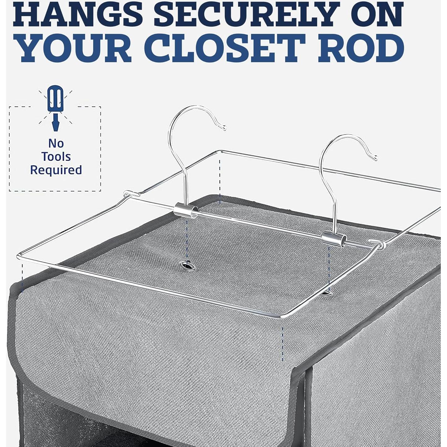 Organizador de Closet Colgante ZOBER 5 Estantes Gris