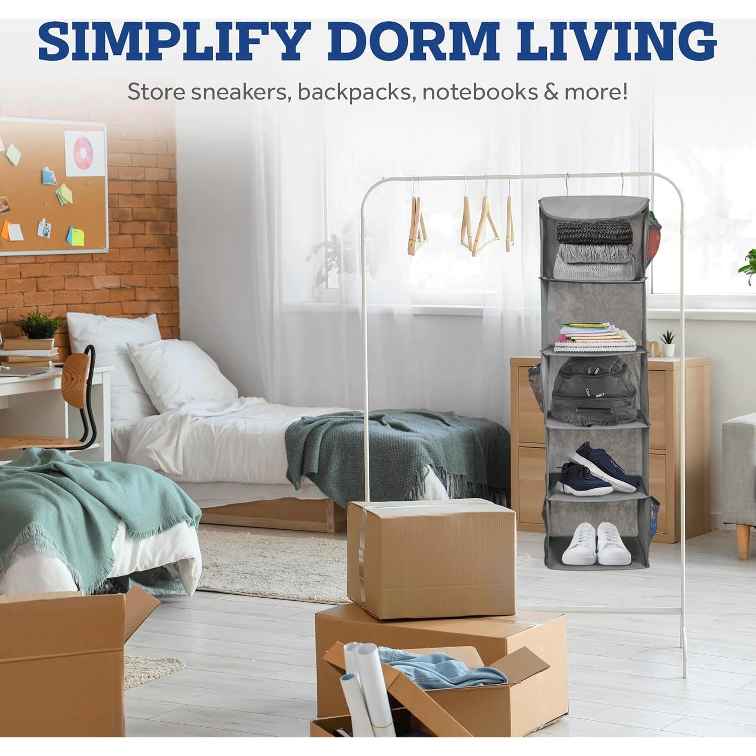 Organizador de Closet Colgante ZOBER 5 Estantes Gris