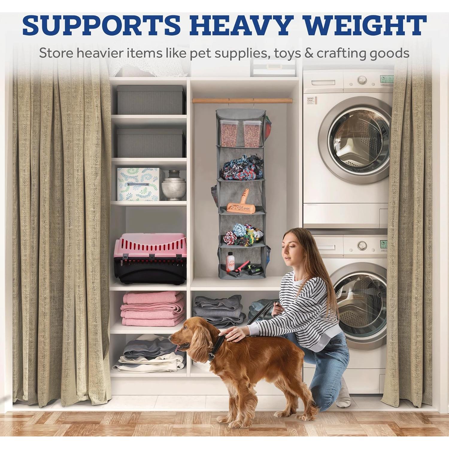 Organizador de Closet Colgante ZOBER 5 Estantes Gris