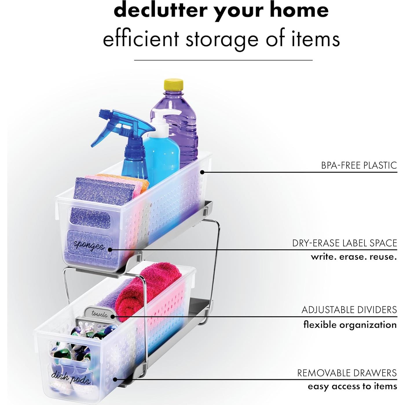 Organizador Mini Madesmart 2 Niveles Plástico Escarcha