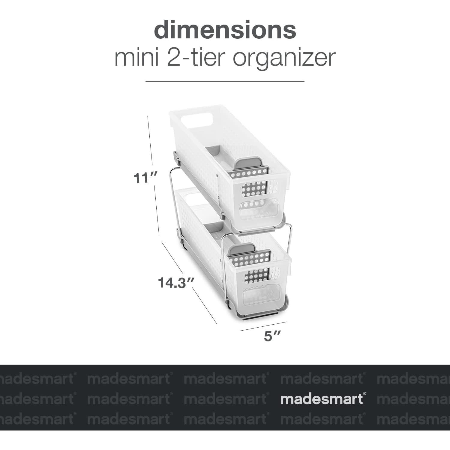 Organizador Mini Madesmart 2 Niveles Plástico Escarcha