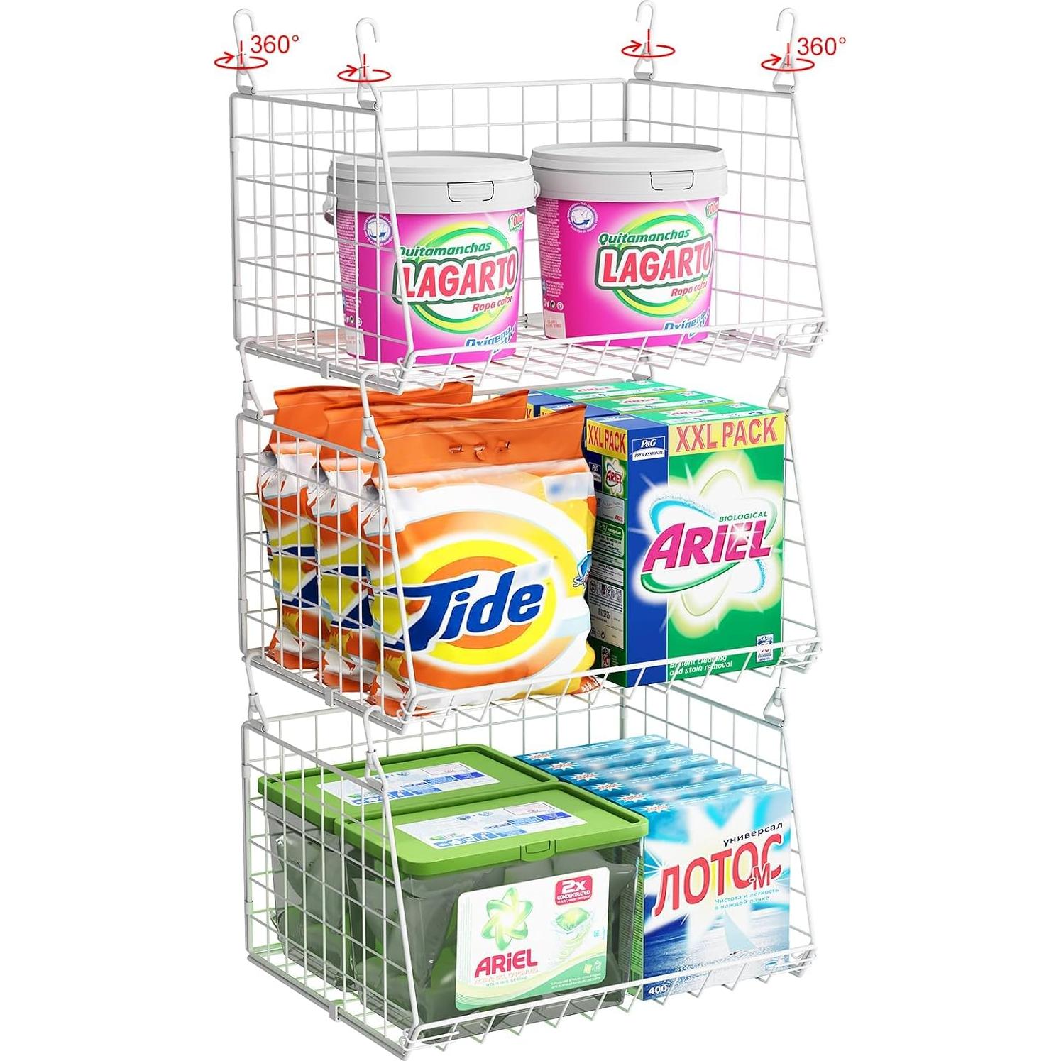 Organizador Colgante de Ropa 3 Niveles Sonyabecca Blanco