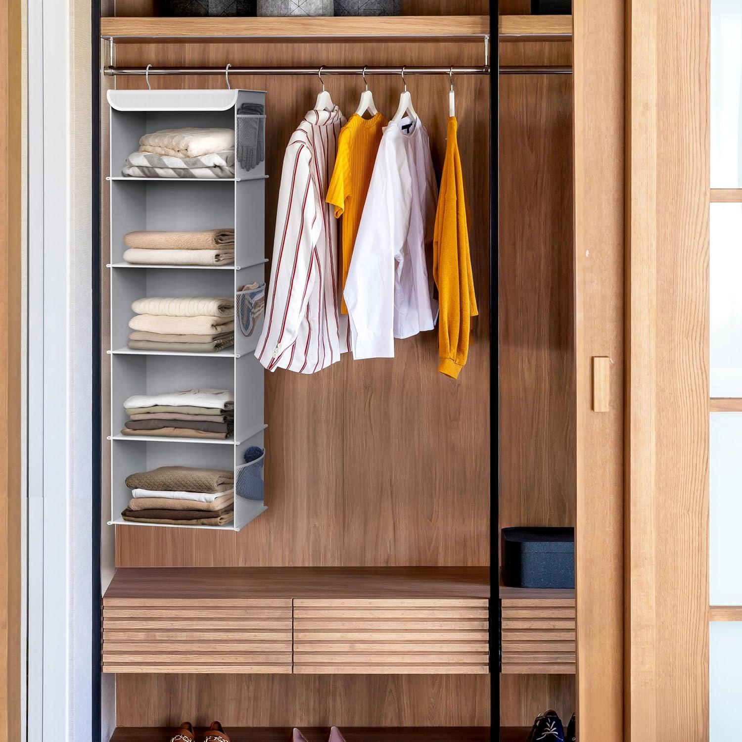Organizador de Closet Colgante Simple Houseware 5 Estantes Gris
