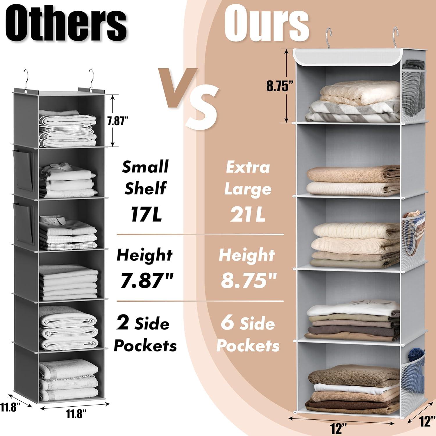 Organizador de Closet Colgante Simple Houseware 5 Estantes Gris