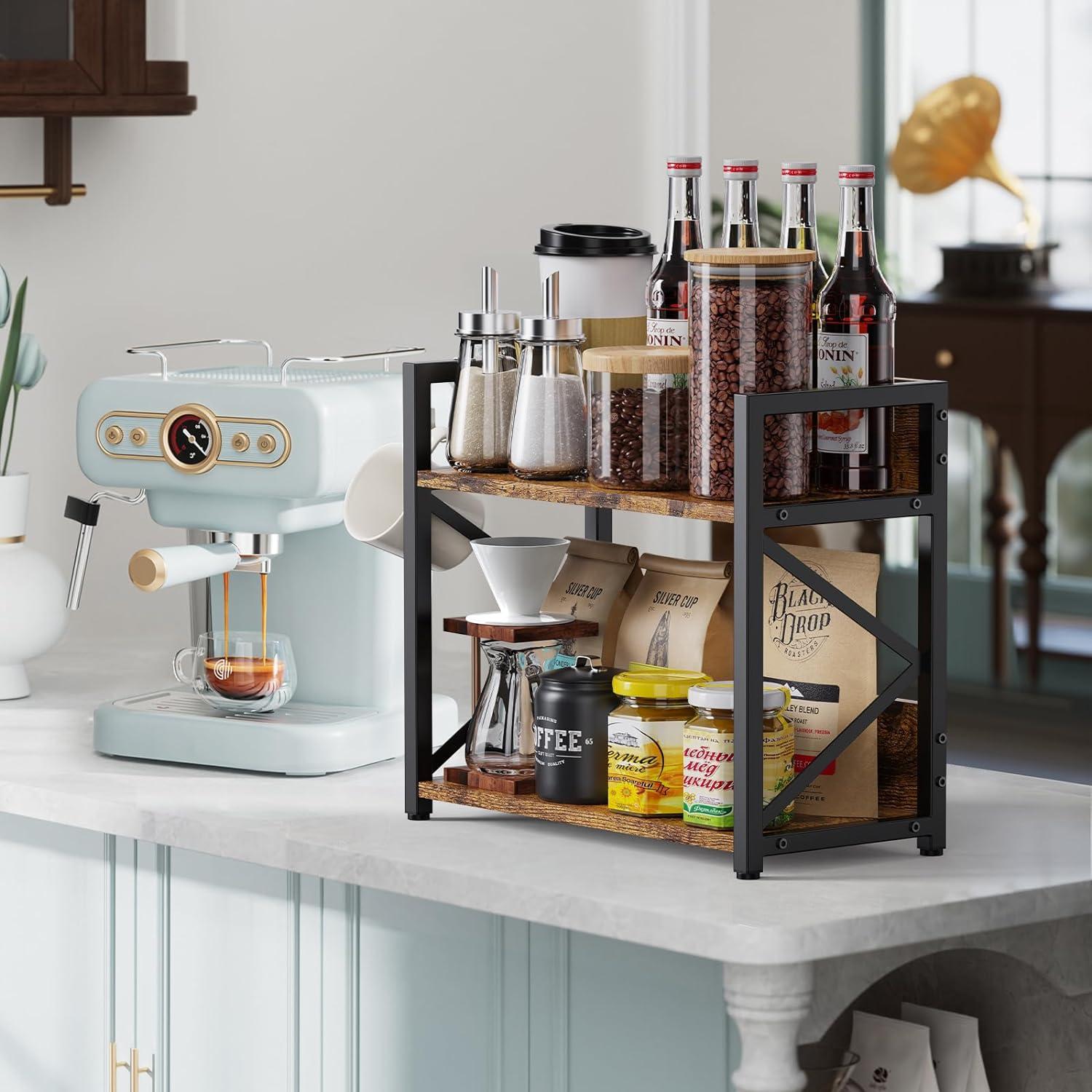 Organizador de Estante de Cocina RUILALIFE 2 Niveles Madera