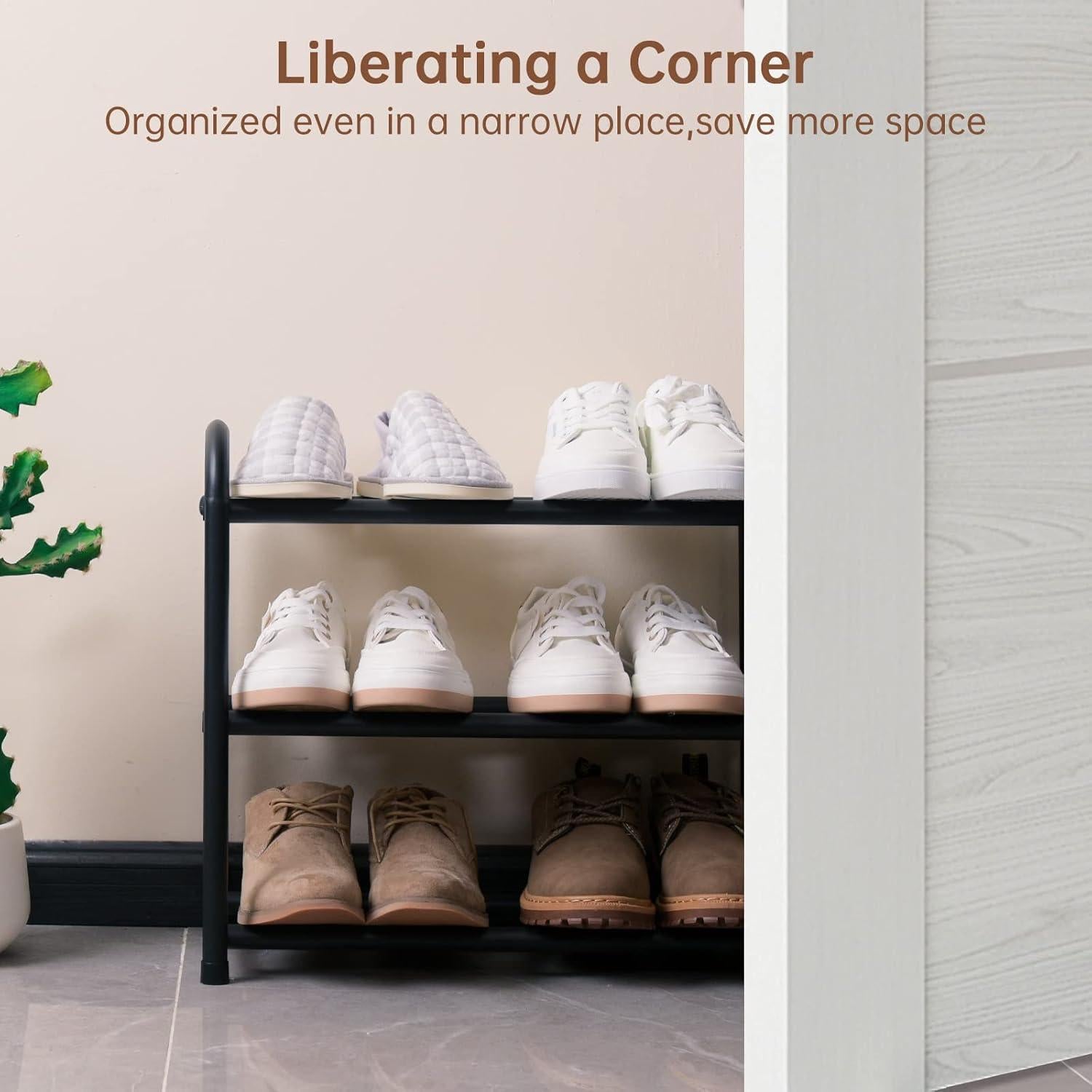 Estante para Zapatos Gonfoam Expandible 3 Niveles Negro