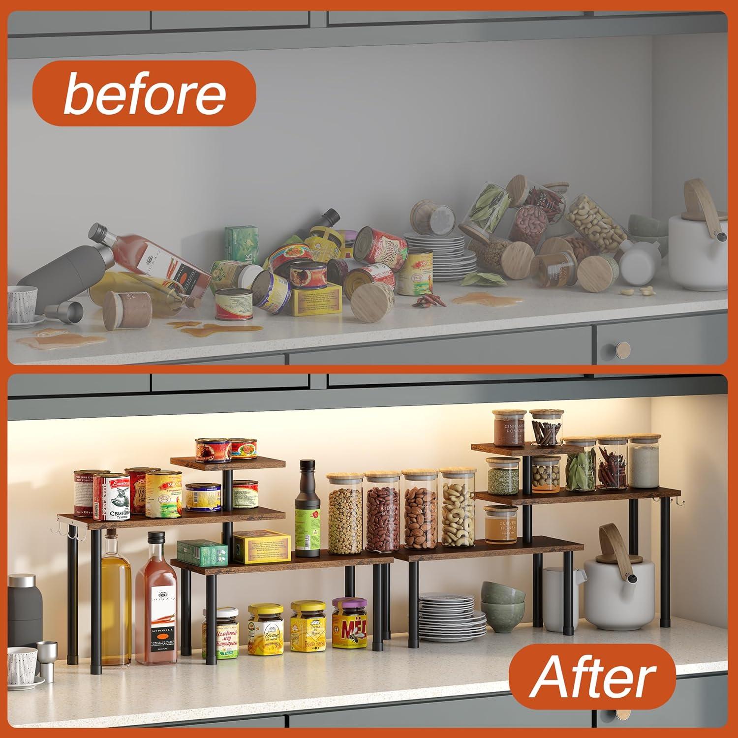 Estante de Esquina 3 Niveles GHWIE Bambú Marrón Rústico