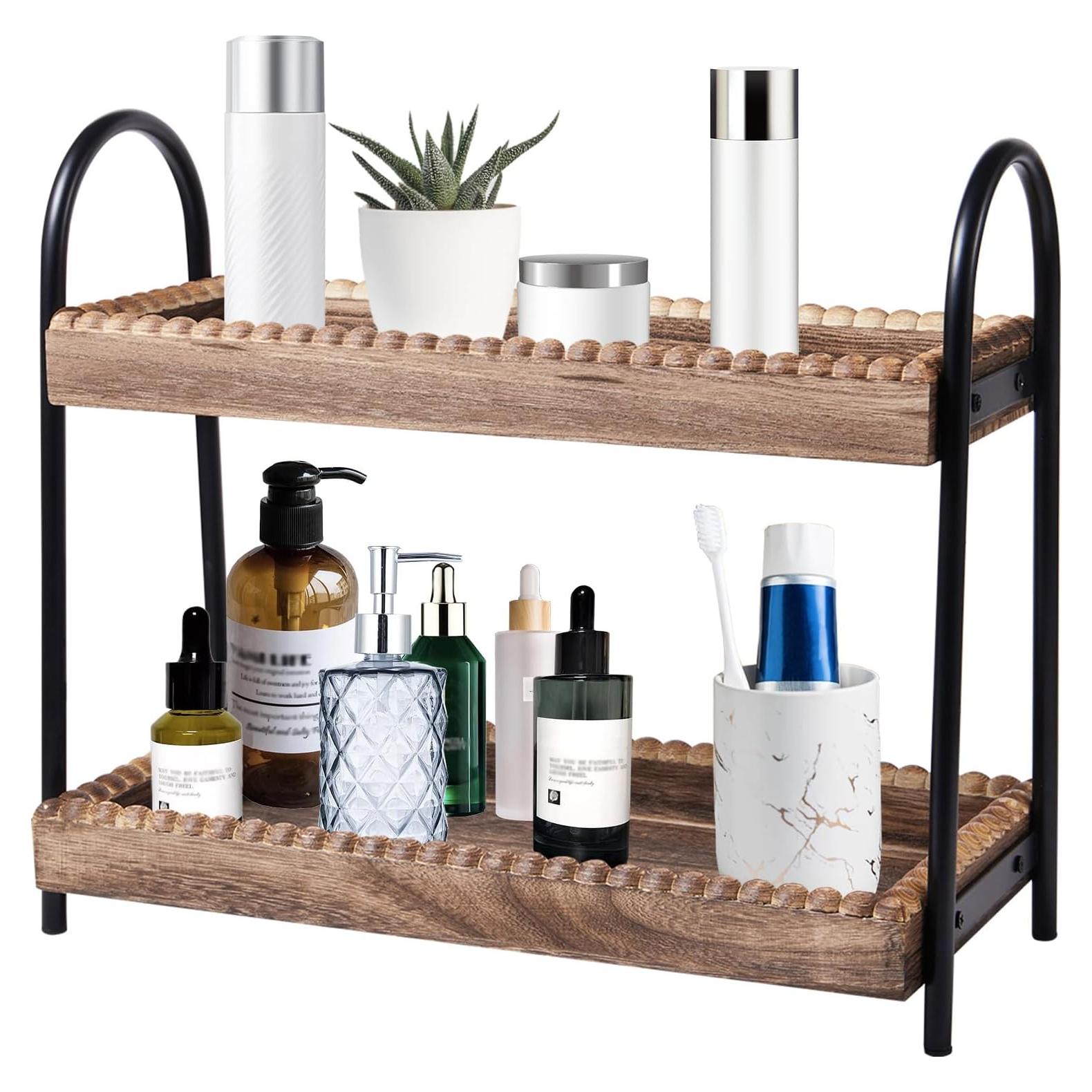 Organizador de Encimera de Baño BDBDYEAY 2 Niveles Madera