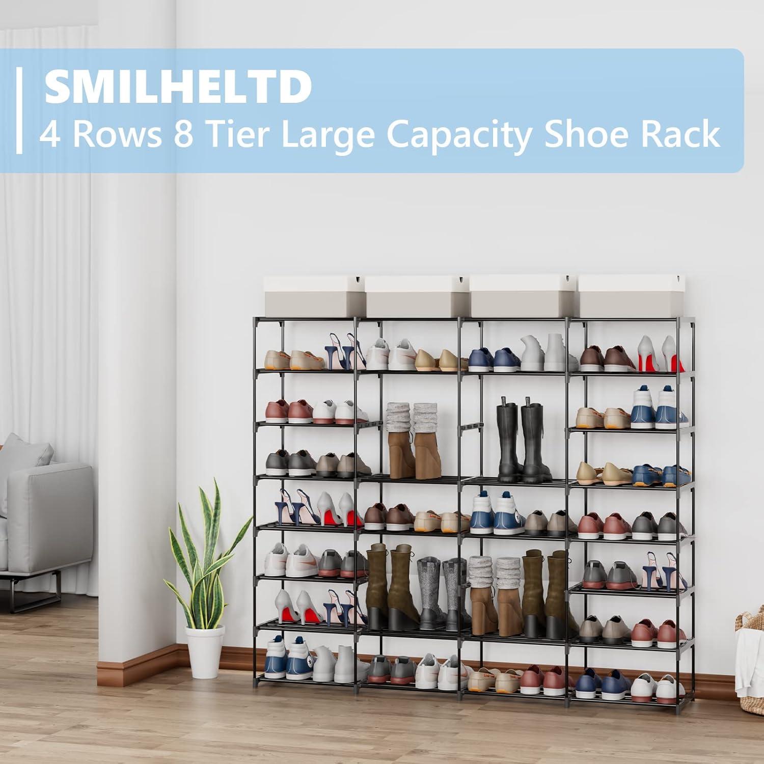 Estante para zapatos SMILHELTD 4 filas 8 niveles 64 pares