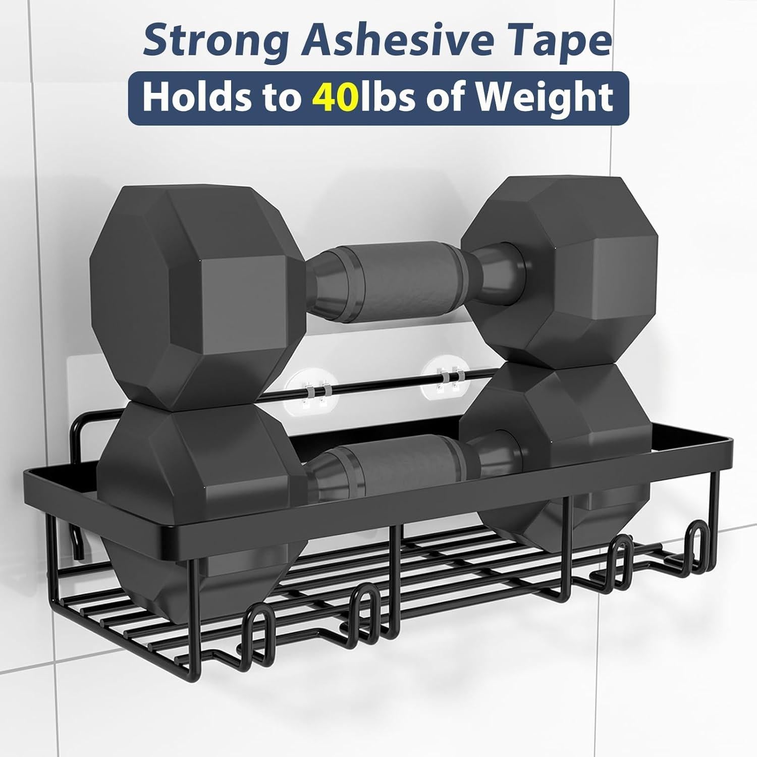 5 Estantes Organizador de Ducha Liuoud Acero Inoxidable Negro