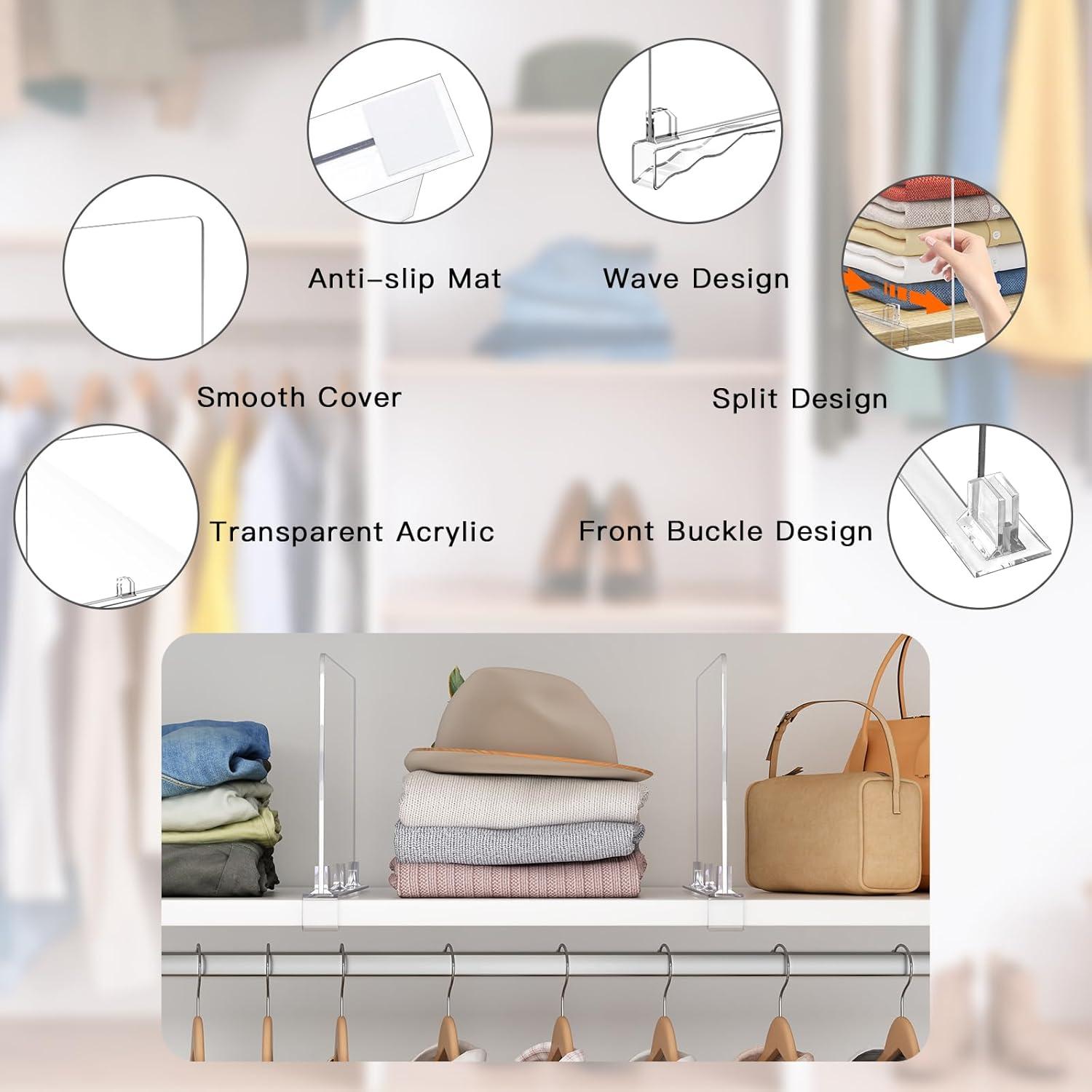 Divisores de Estante Acrílico Fixwal 8 PCS 30x20 cm