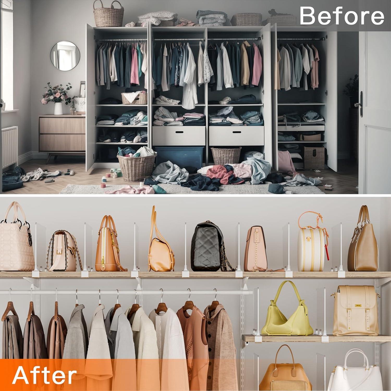 Divisores de Estante Acrílico Fixwal 8 PCS 30x20 cm