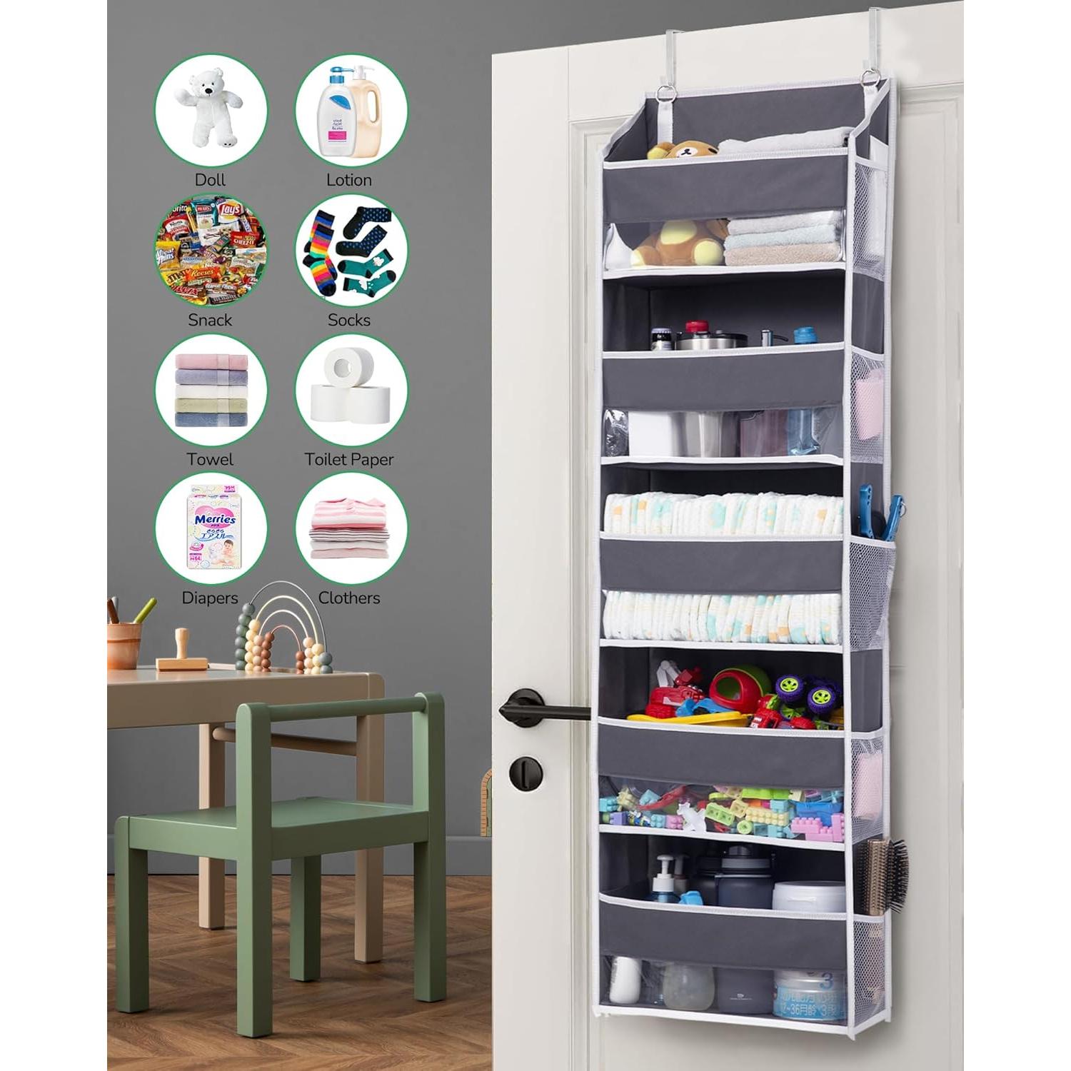 Organizador de Puerta ULG 5 Bolsillos Grandes Gris 20 kg