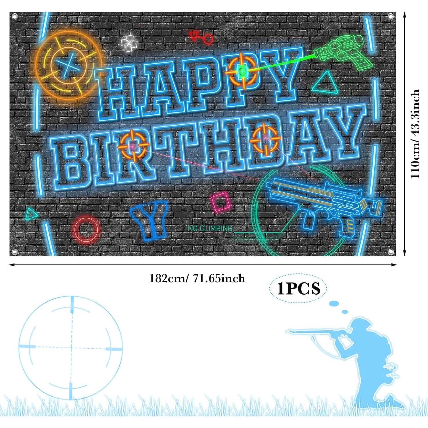 Banner de Neón Feliz Cumpleaños Tatuo 182x110 cm Decoración