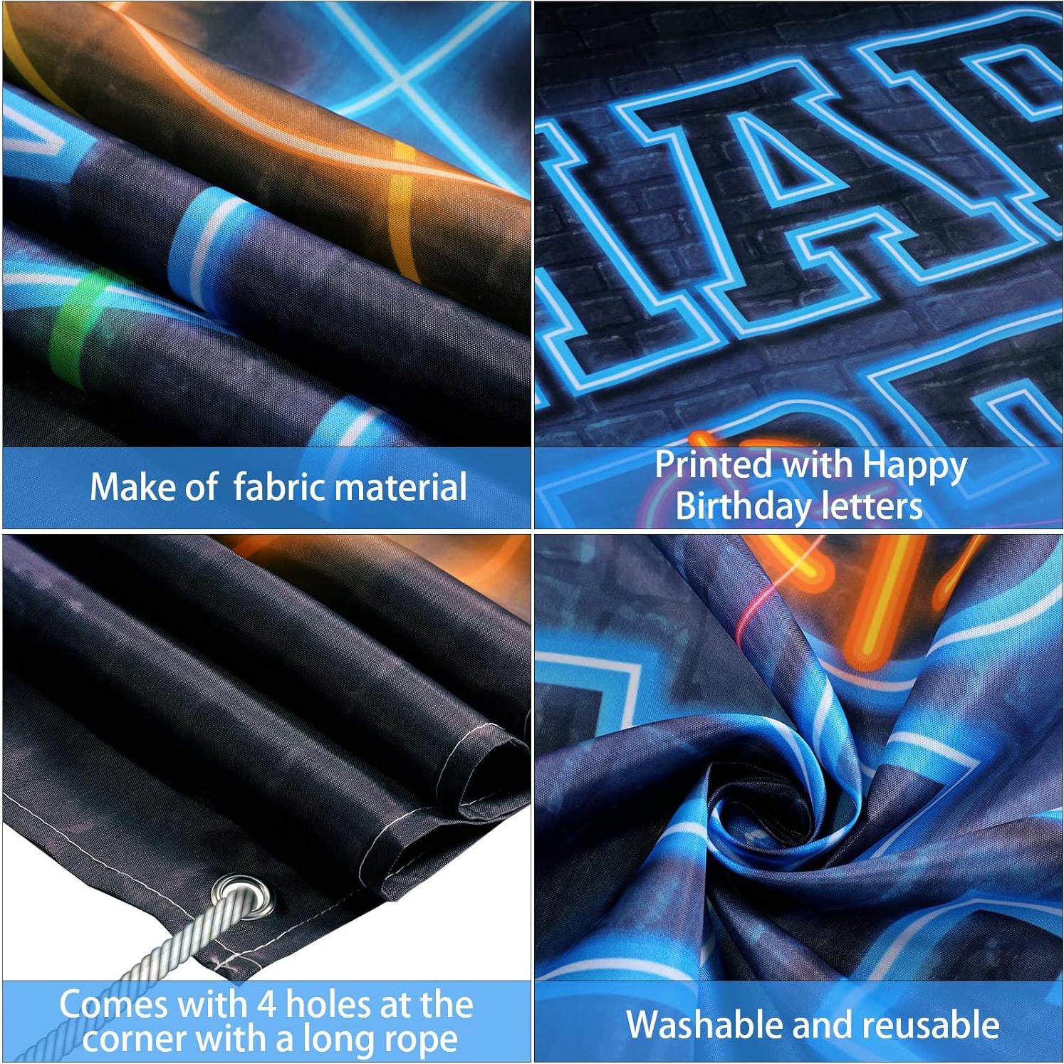 Banner de Neón Feliz Cumpleaños Tatuo 182x110 cm Decoración