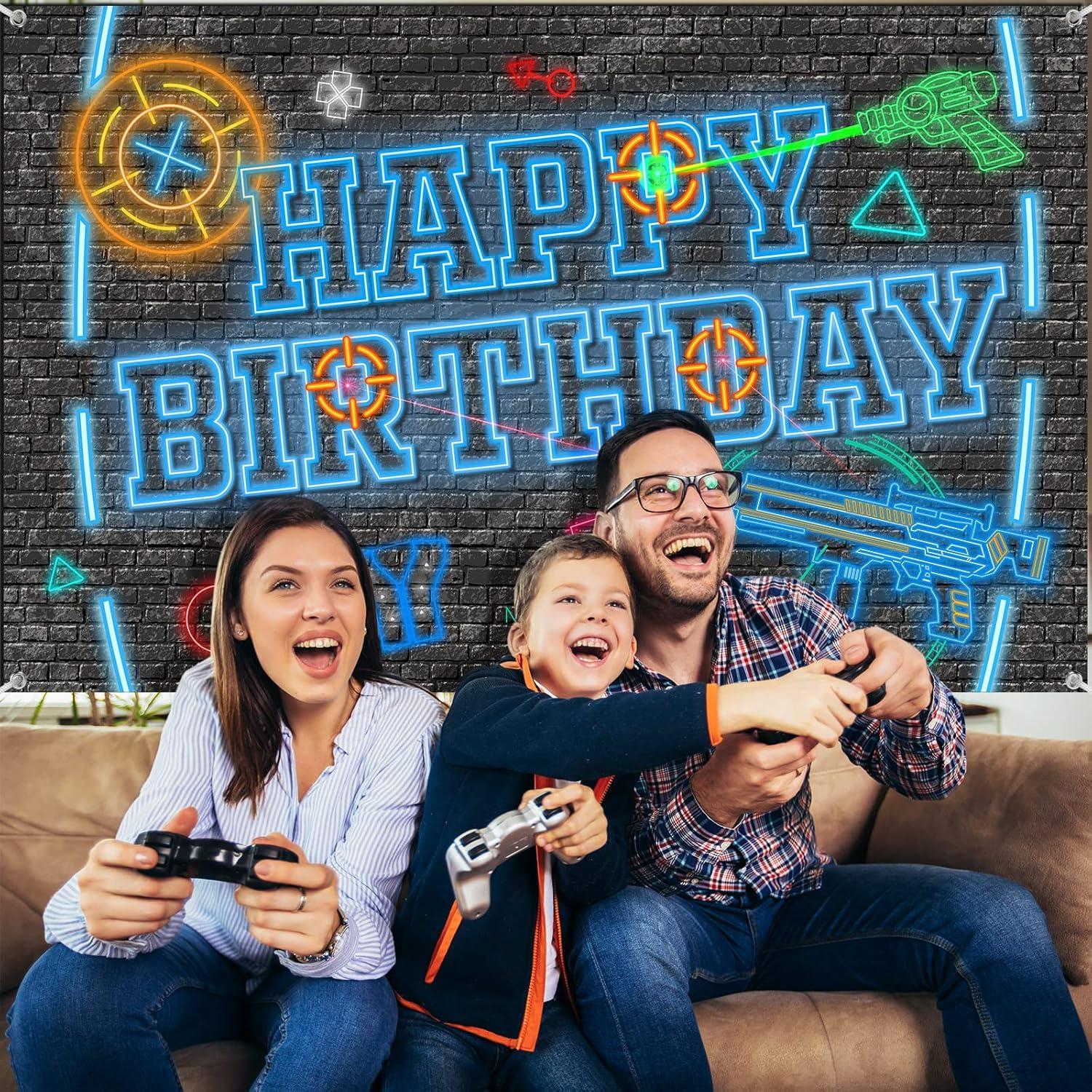 Banner de Neón Feliz Cumpleaños Tatuo 182x110 cm Decoración