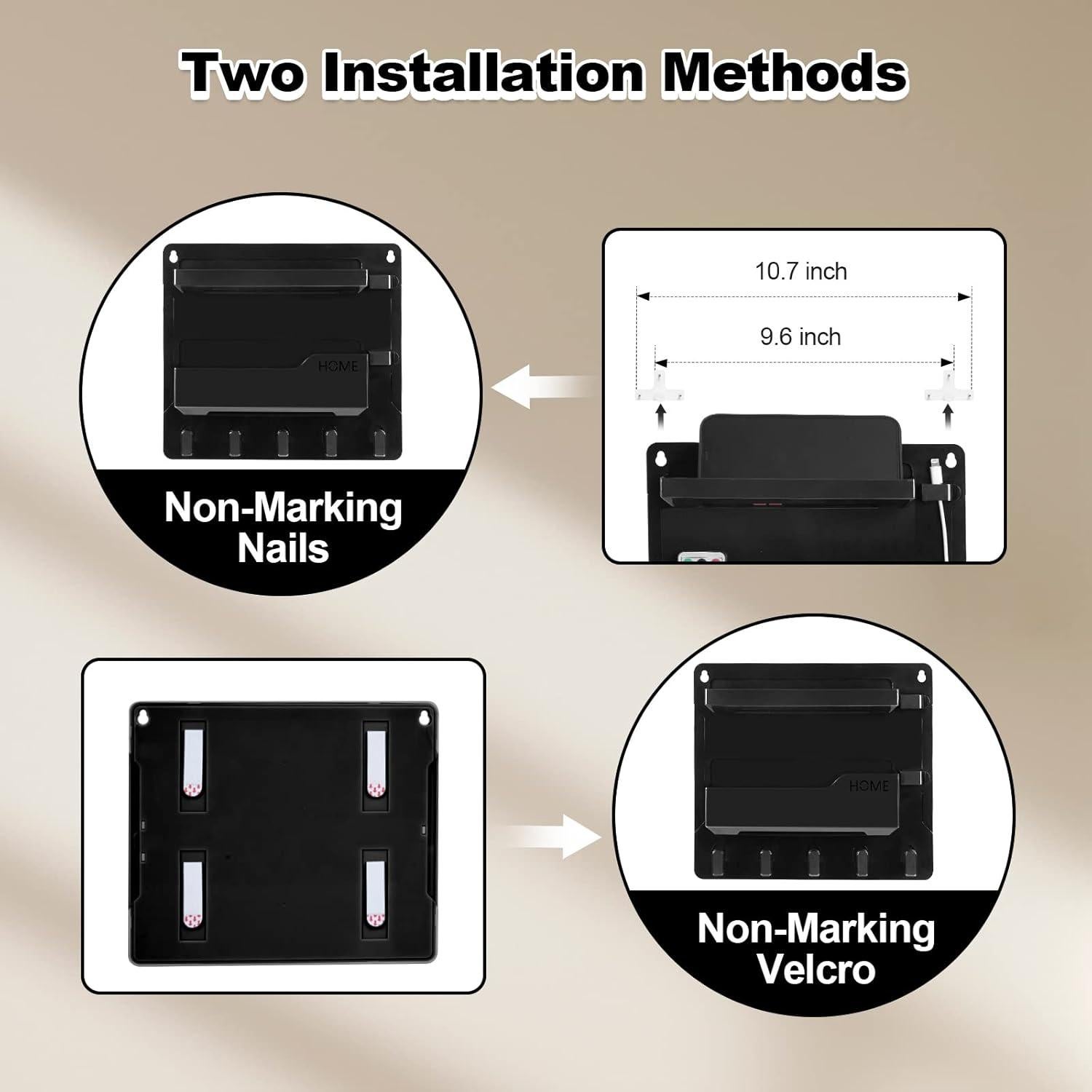 Organizador de Estante de Pared JUMEIHUI Negro 26x22cm