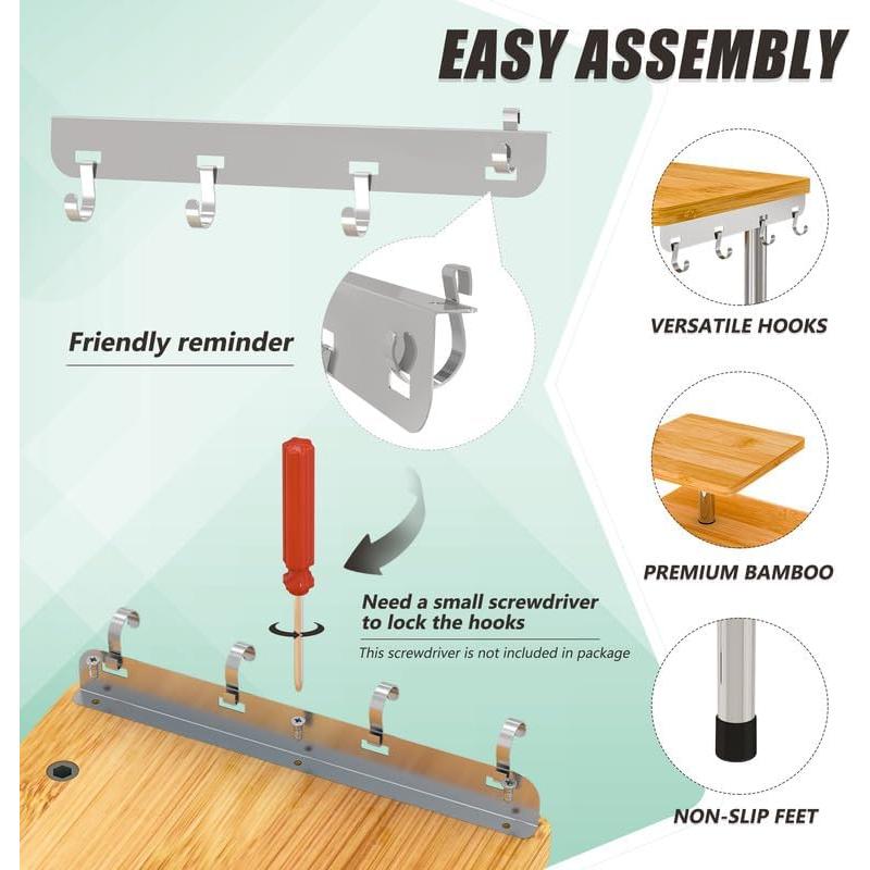 Estante Organizador de Encimera ZHWS 3 Niveles Bambú