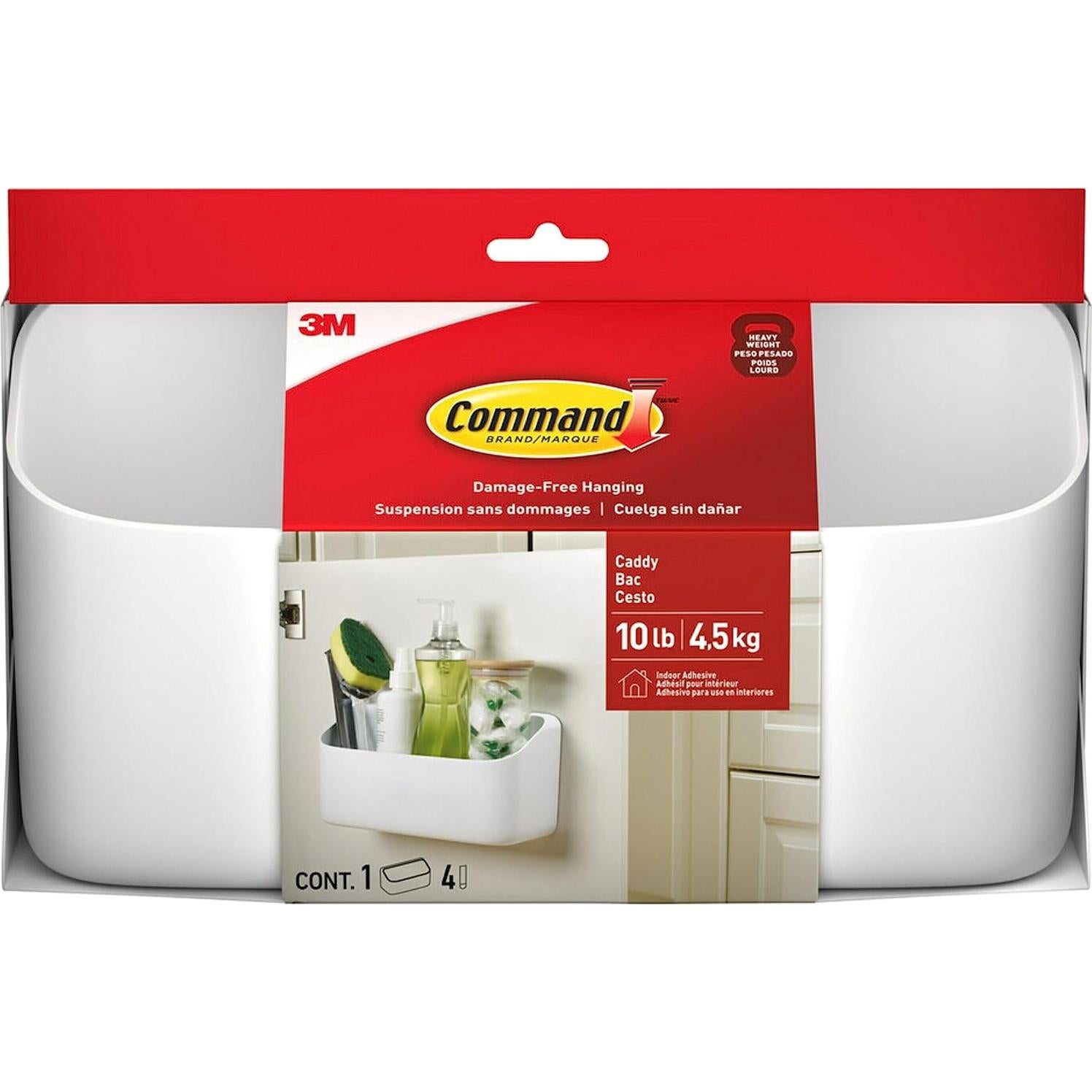 Caddy de Organización Command Blanco 10 Lb Autoadhesivo