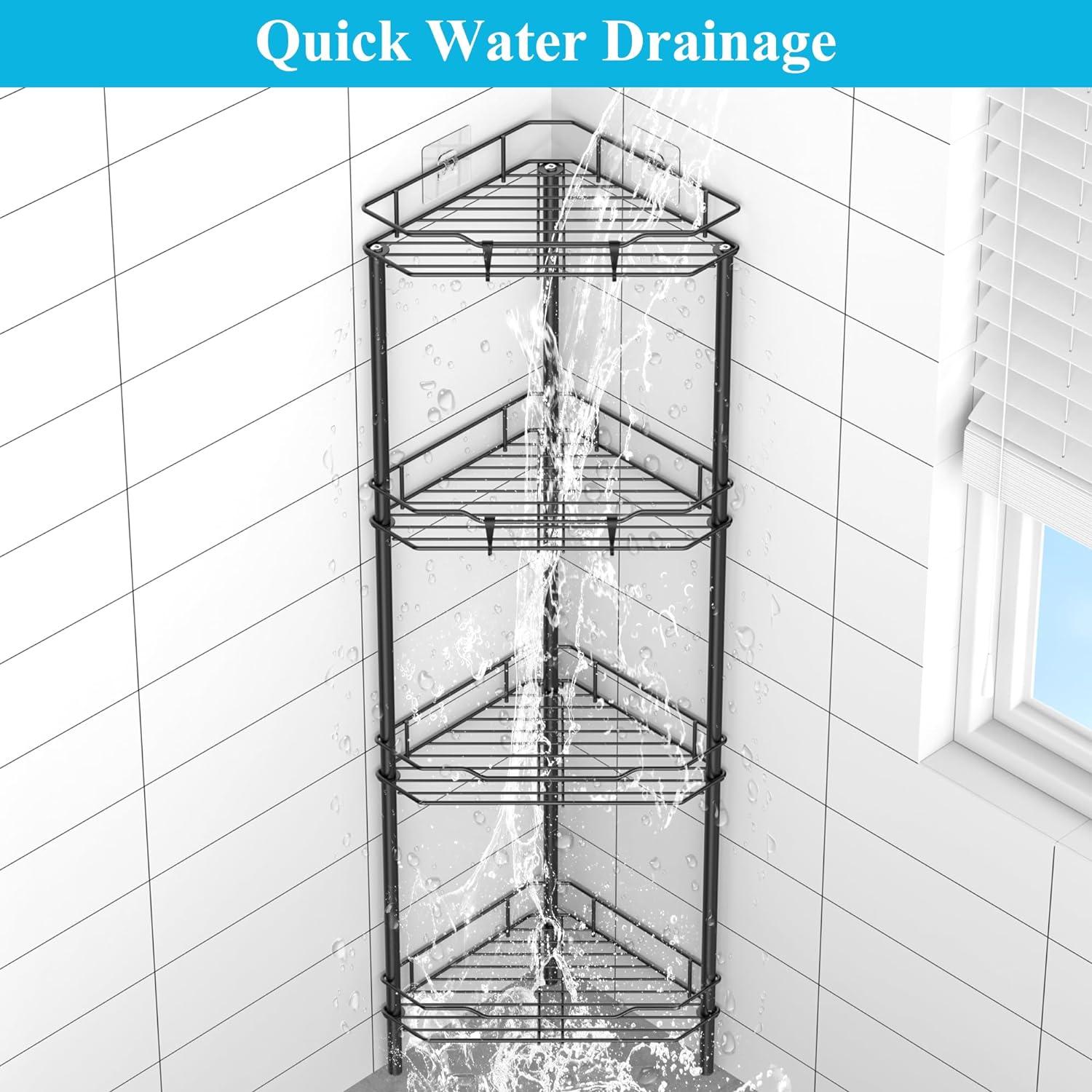 Organizador de Ducha de Esquina HuggieGems 4 Niveles Negro