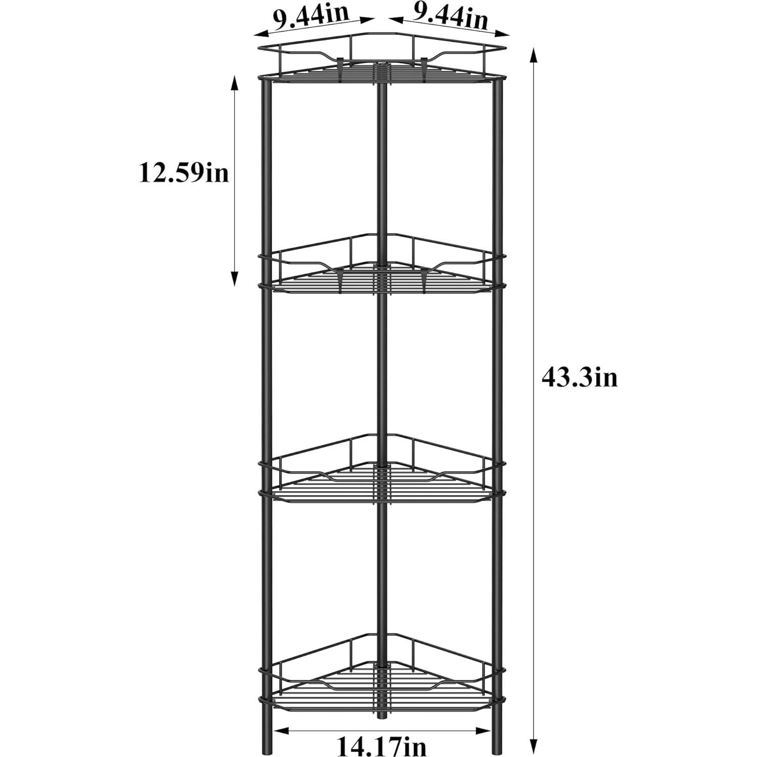 Organizador de Ducha de Esquina HuggieGems 4 Niveles Negro